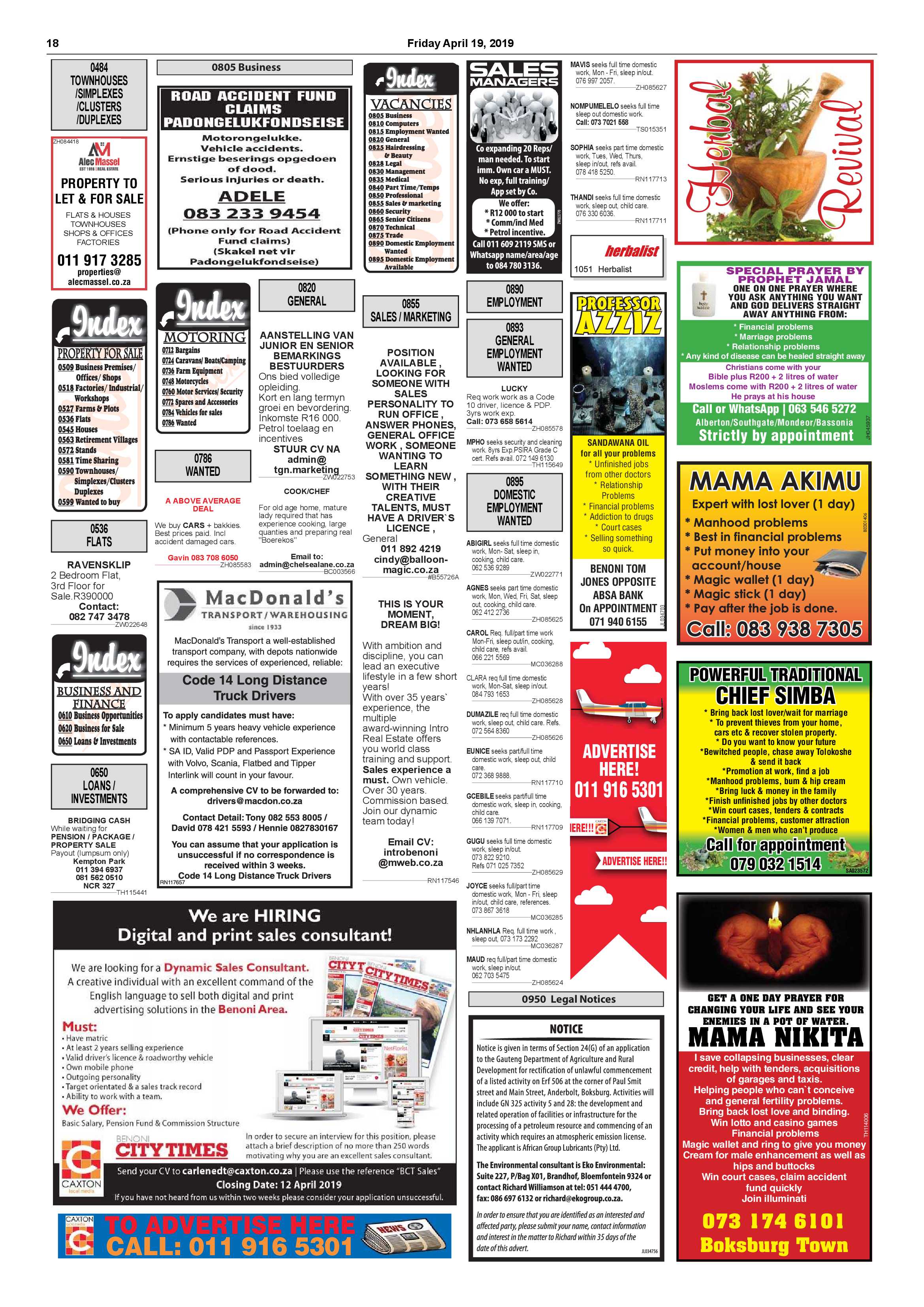 Boksburg Advertiser 16 April 2019 page 18