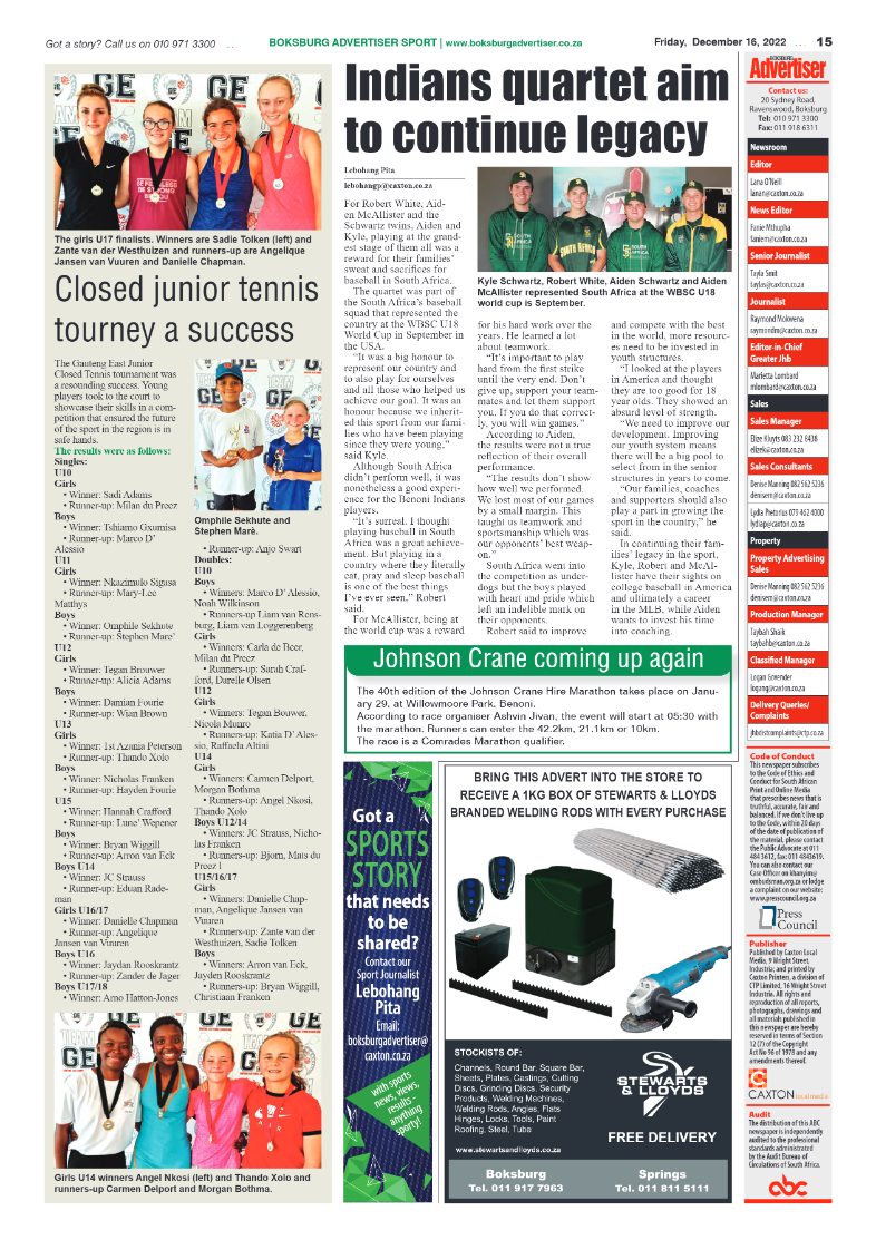 Boksburg Advertiser 16 Dec 2022 page 15
