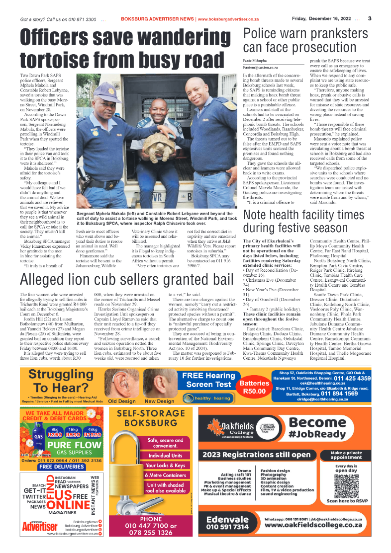 Boksburg Advertiser 16 Dec 2022 page 3