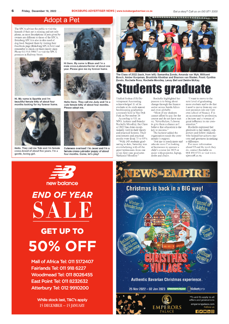Boksburg Advertiser 16 Dec 2022 page 6