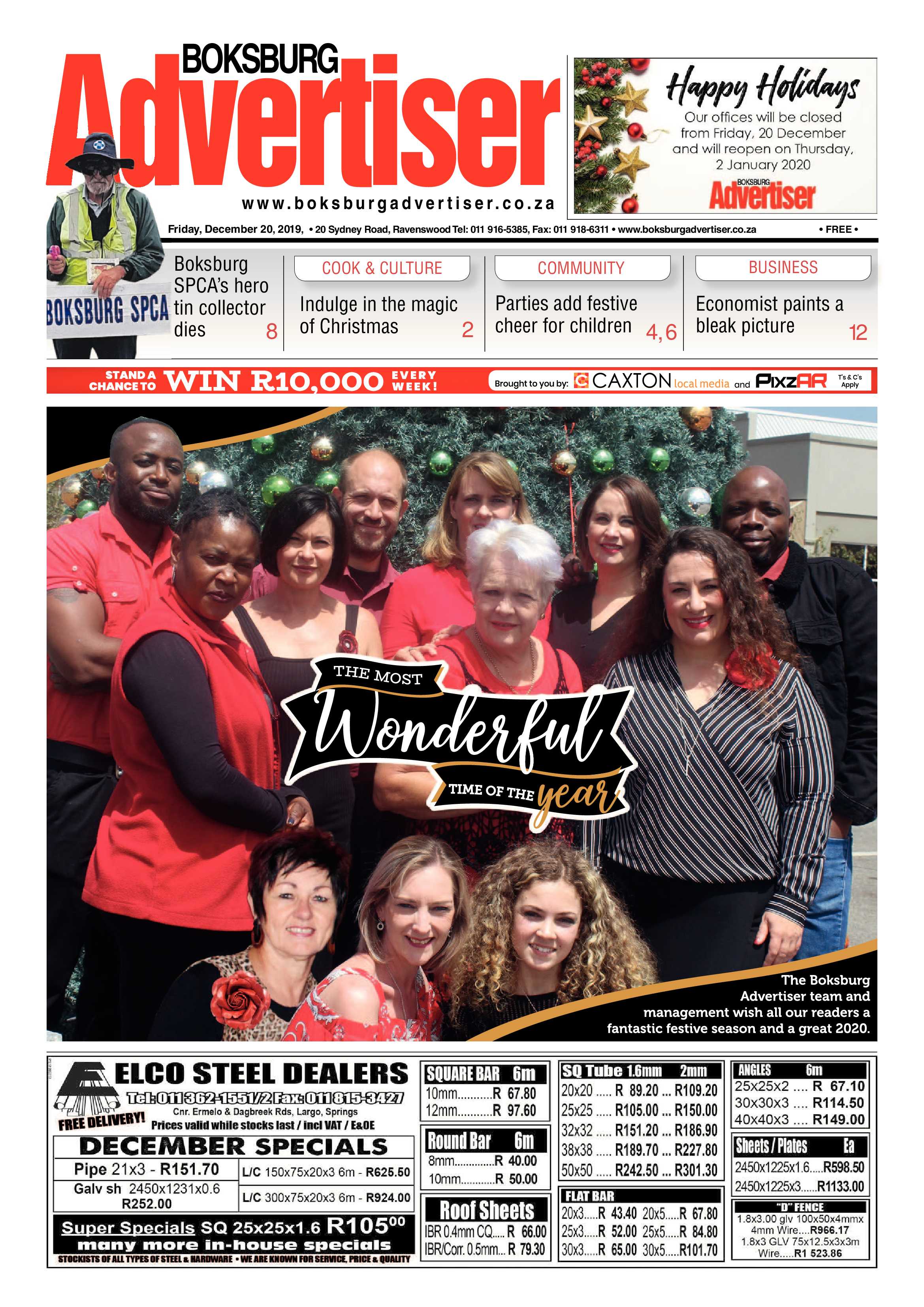 Boksburg Advertiser 17 December 2019 page 1