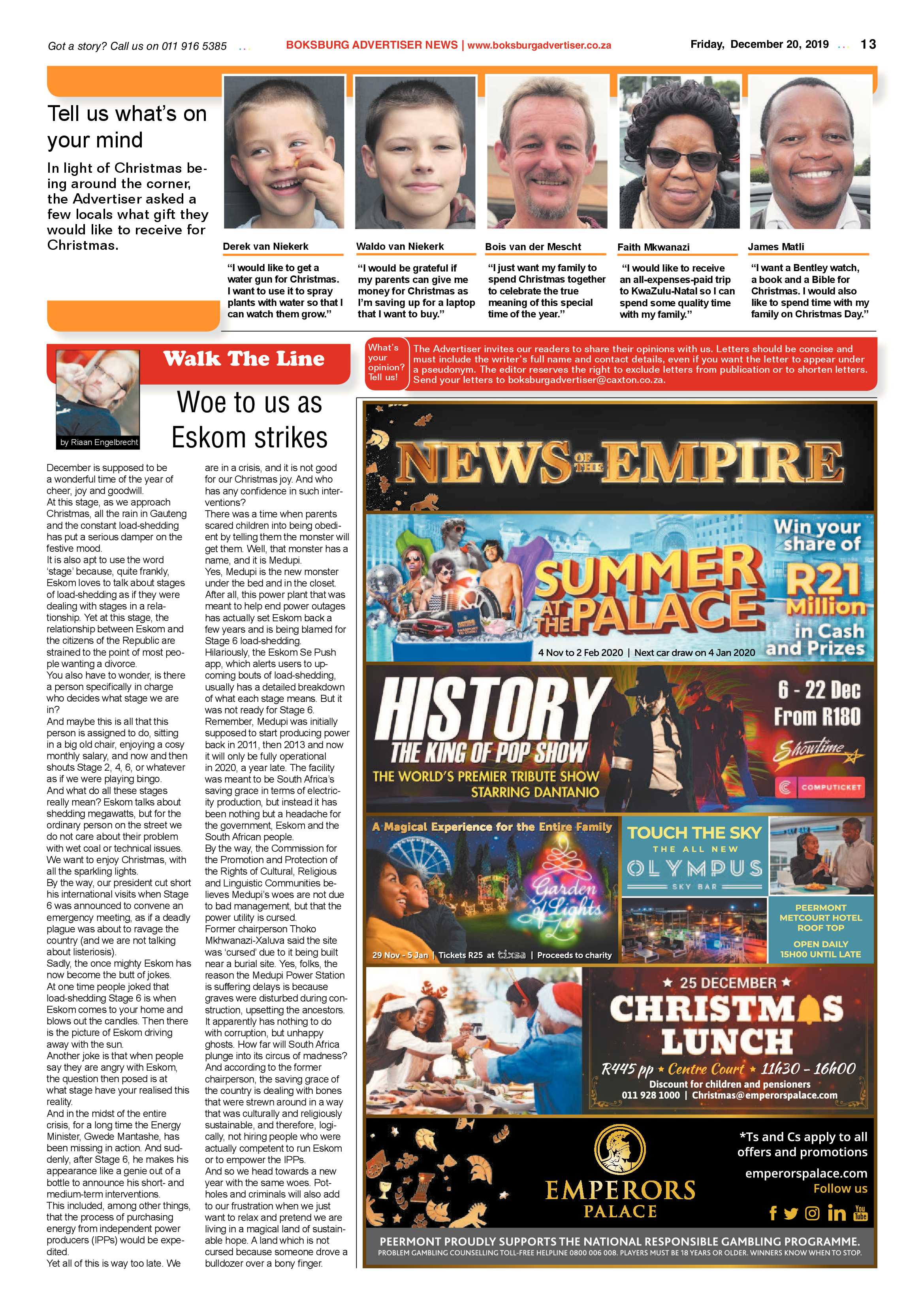 Boksburg Advertiser 17 December 2019 page 13