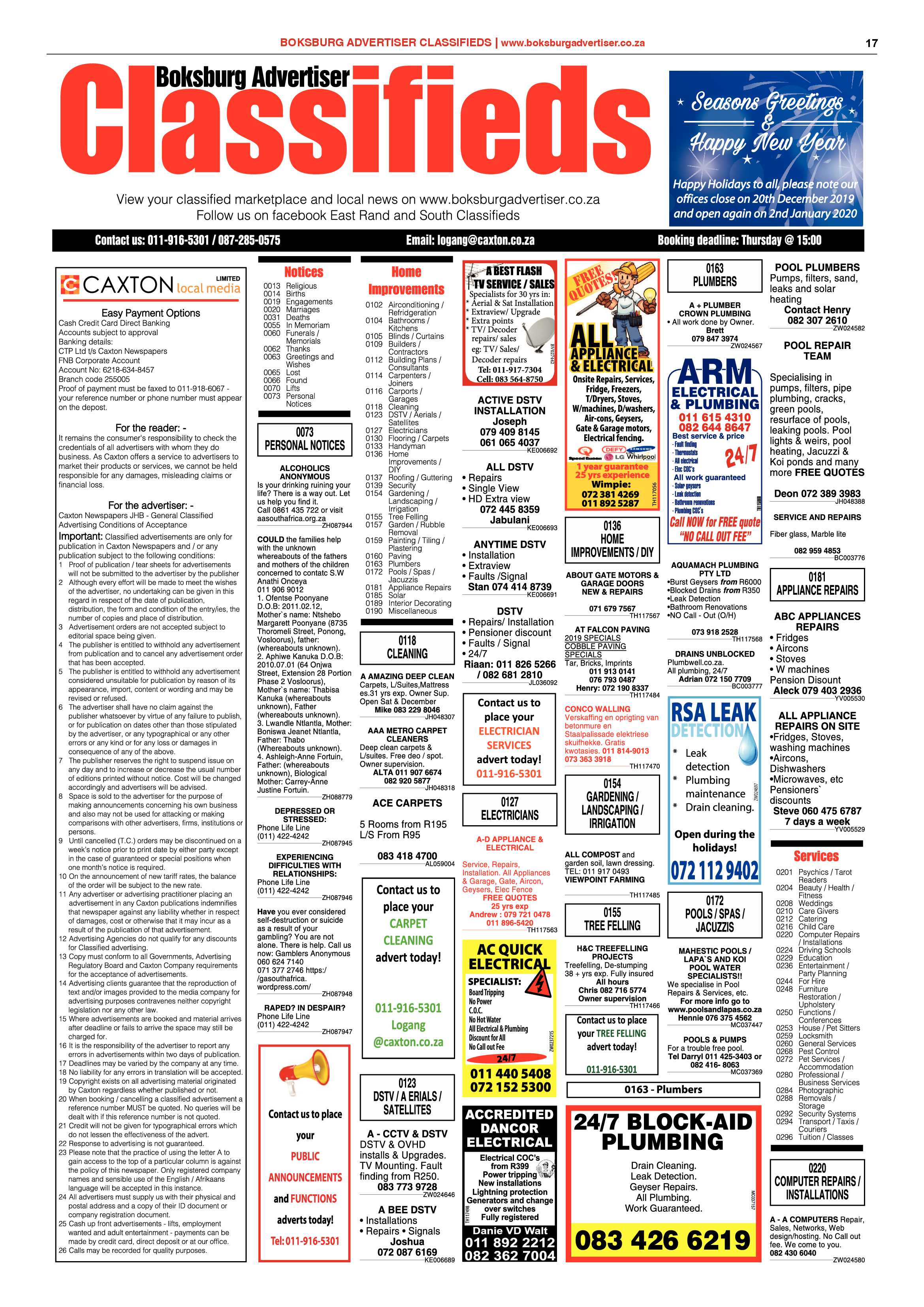 Boksburg Advertiser 17 December 2019 page 17