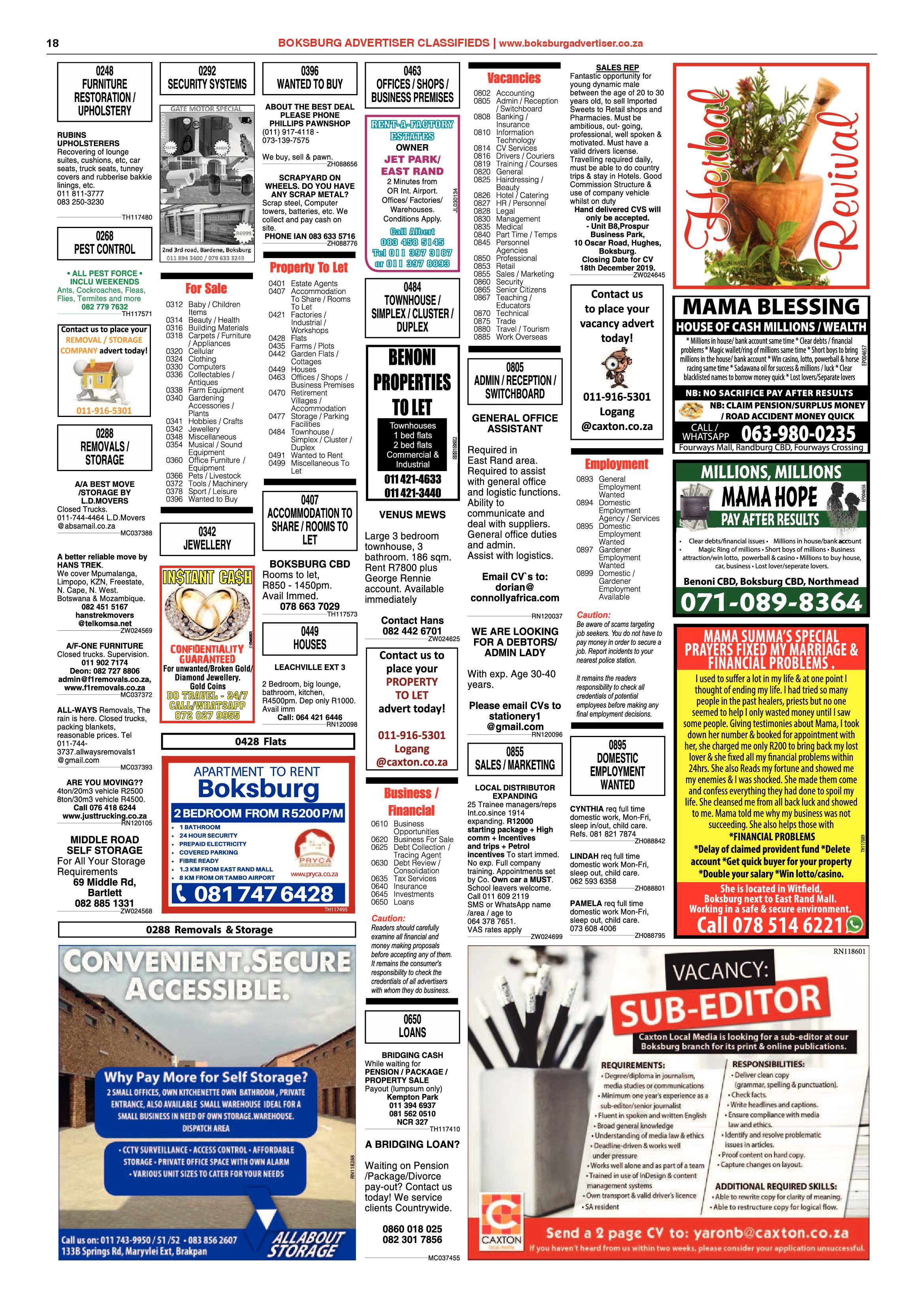 Boksburg Advertiser 17 December 2019 page 18