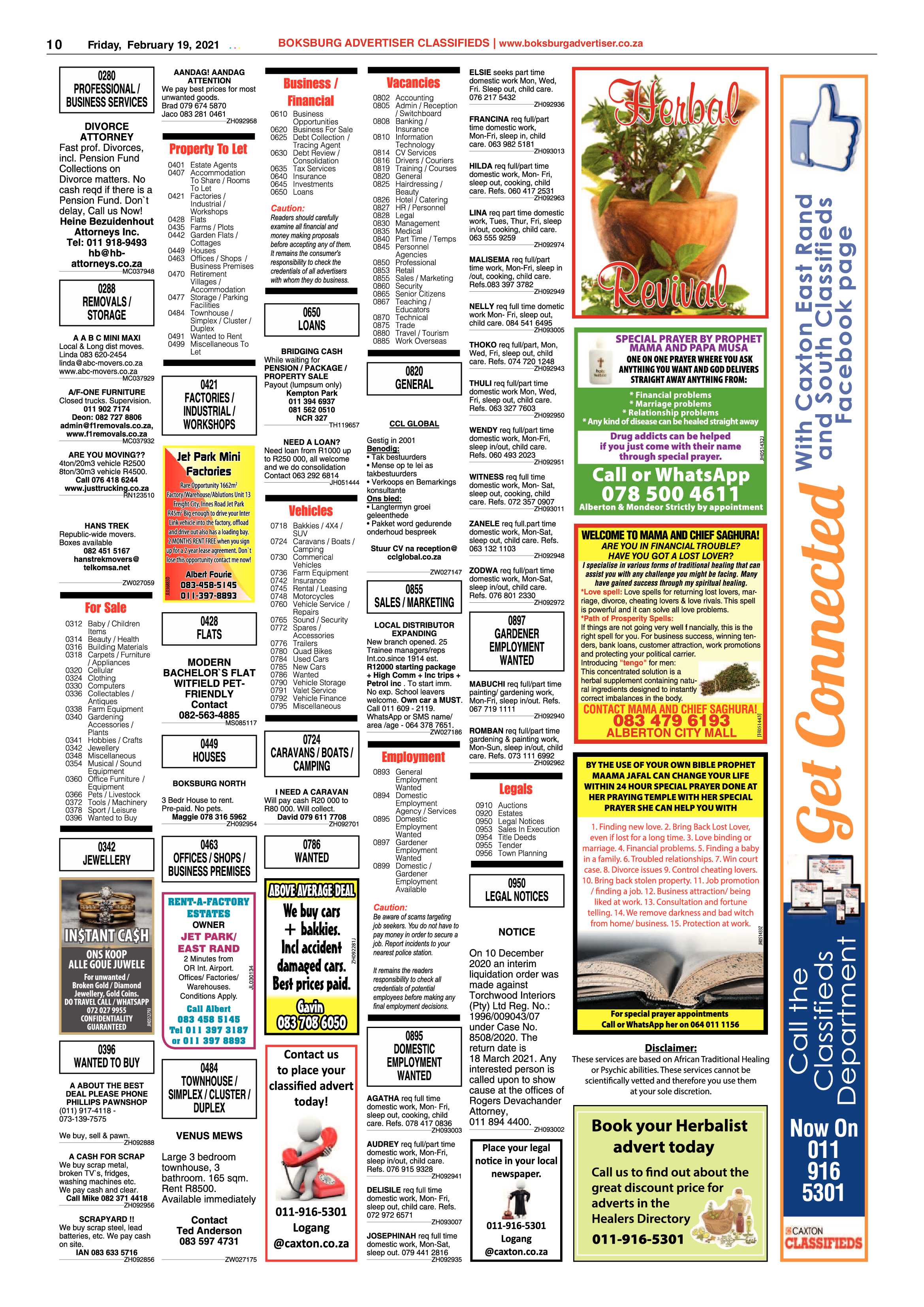 Boksburg Advertiser 16 February 2021 page 10