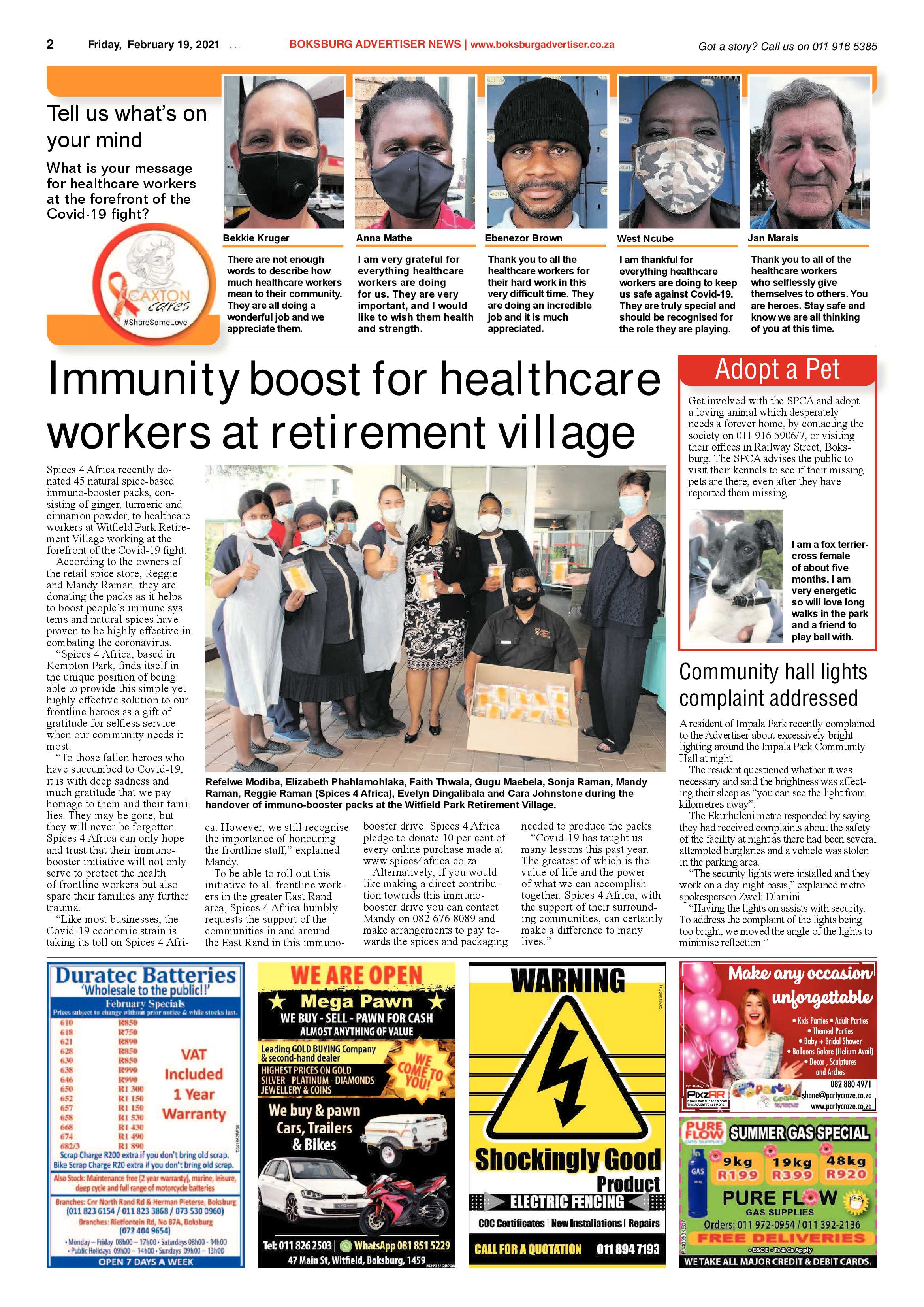 Boksburg Advertiser 16 February 2021 page 2
