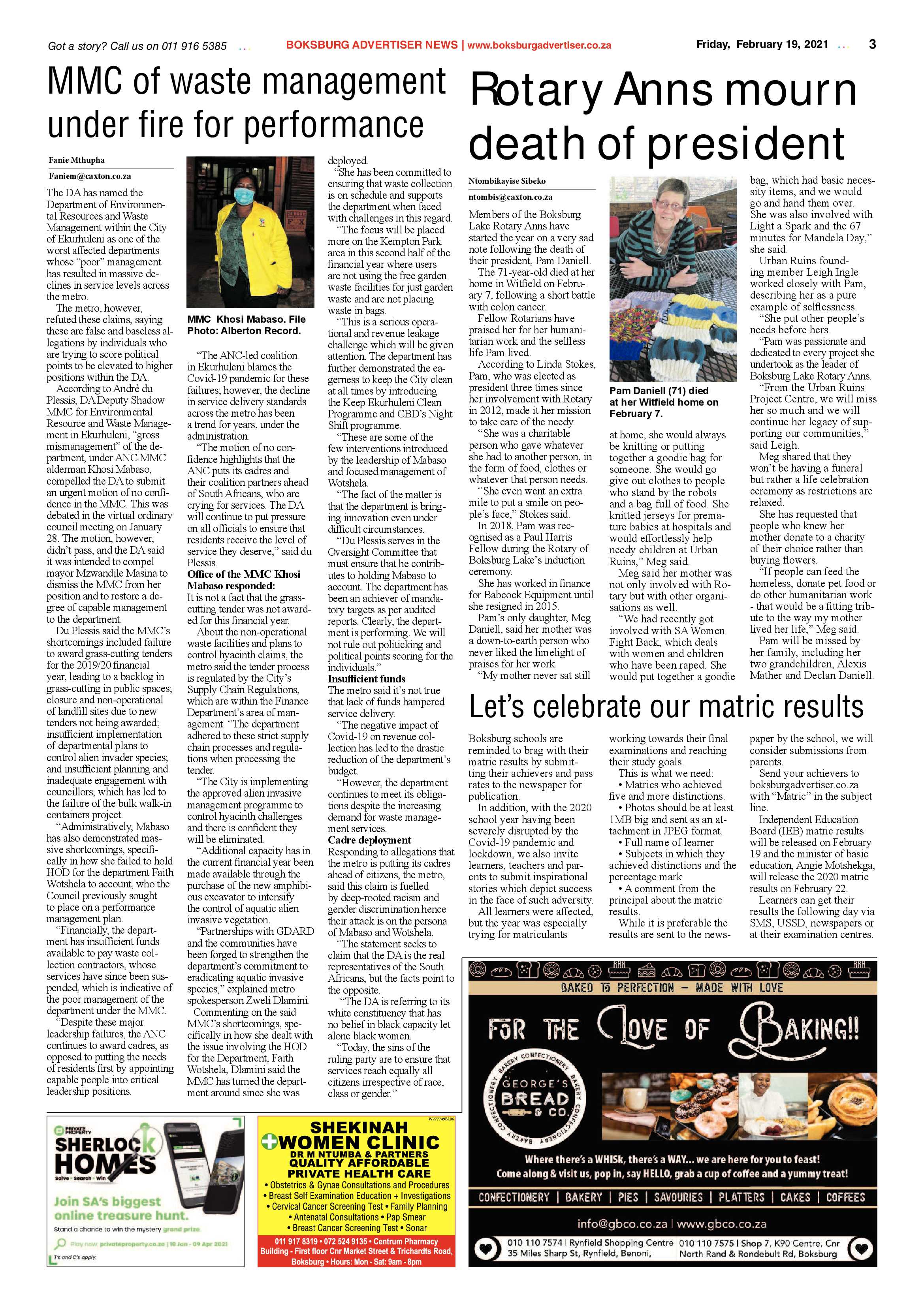 Boksburg Advertiser 16 February 2021 page 3