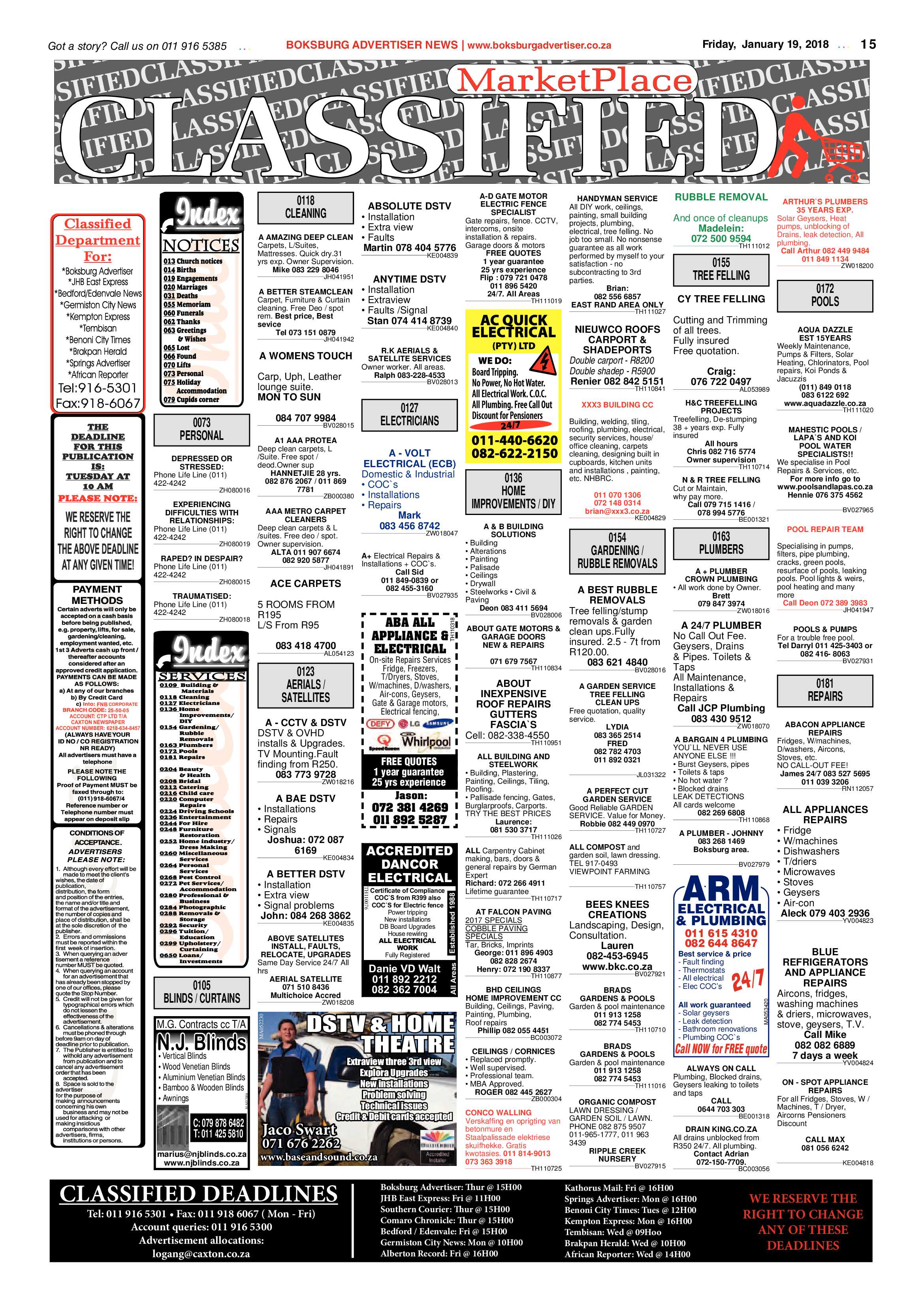 Boksburg Advertiser 16 January 2018 page 15