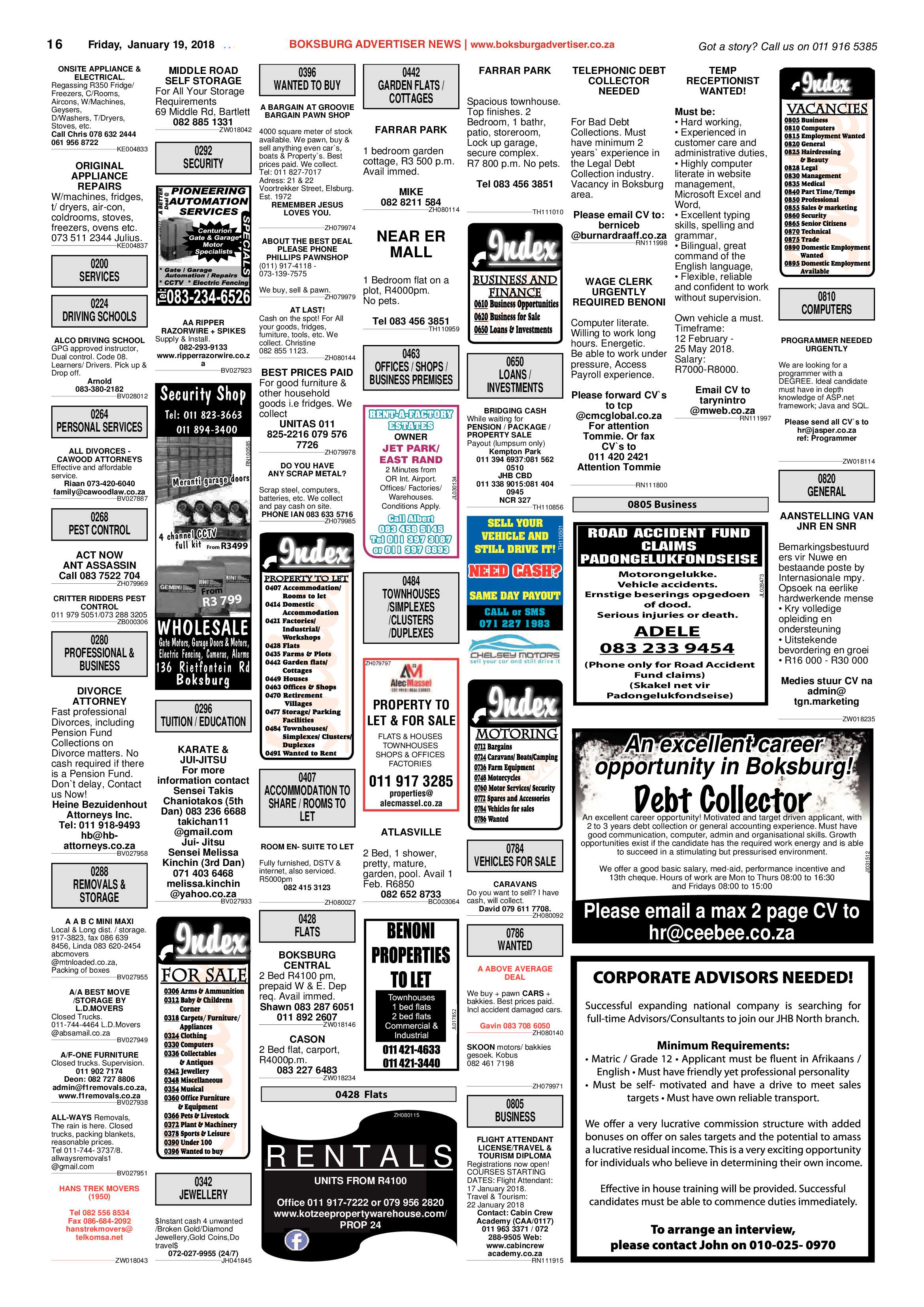 Boksburg Advertiser 16 January 2018 page 16