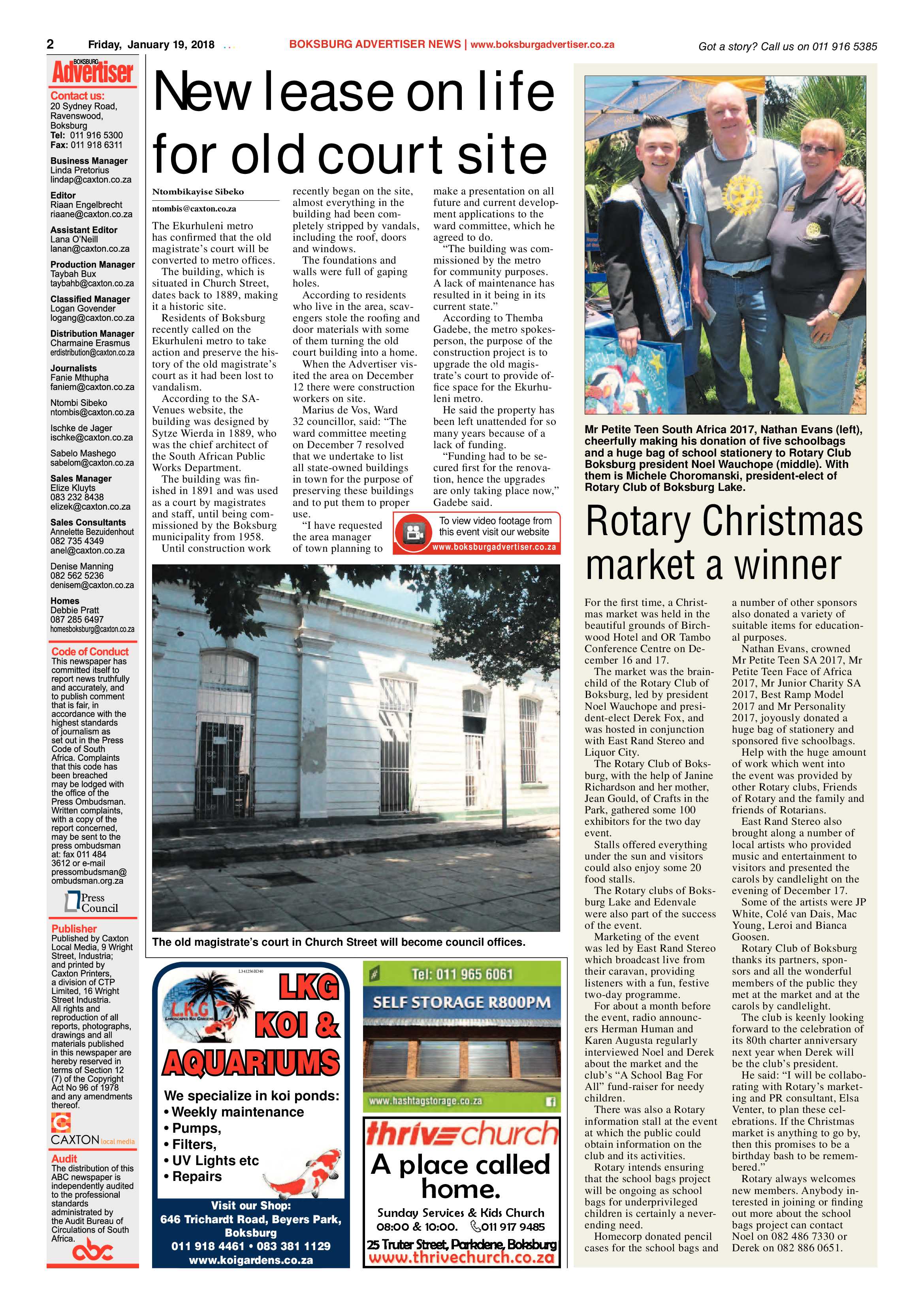 Boksburg Advertiser 16 January 2018 page 2