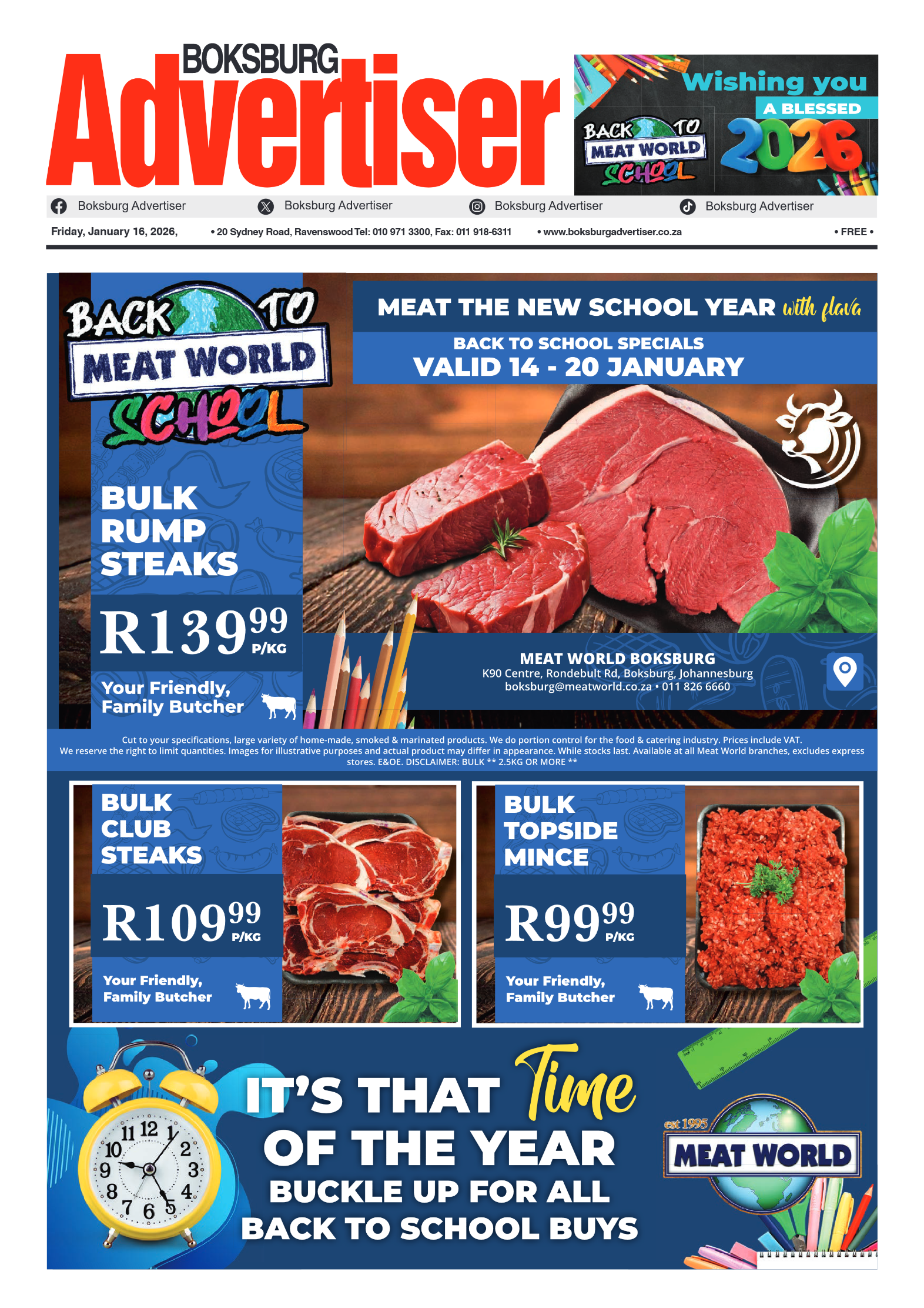 Boksburg Advertiser 16 January 2026 page 1