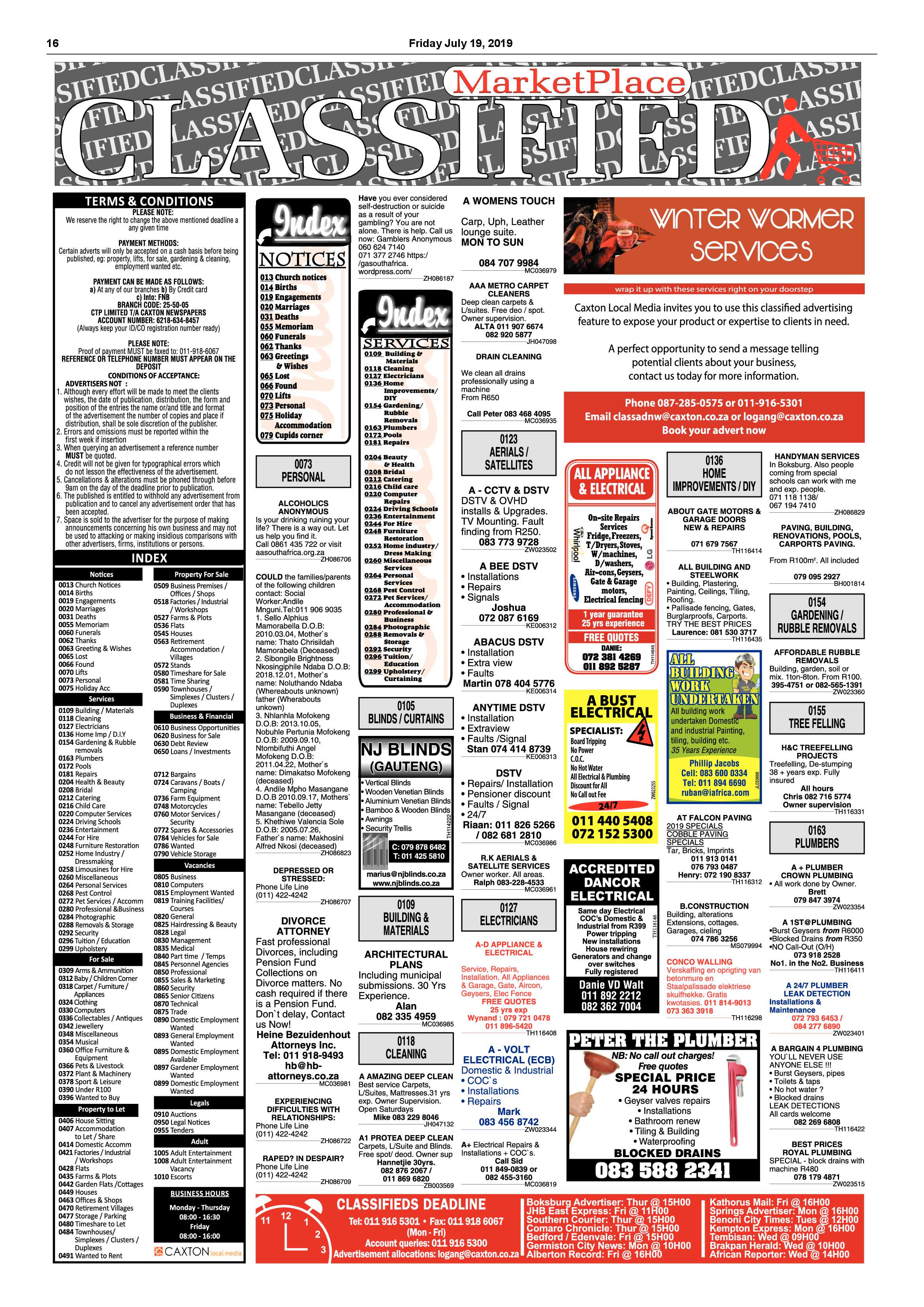 Boksburg Advertiser 16 July 2019 page 16