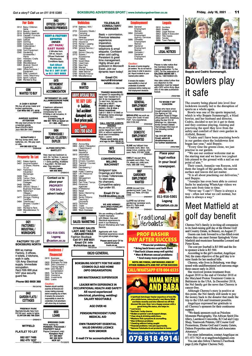 Boksburg Advertiser 16 July 2021 page 11