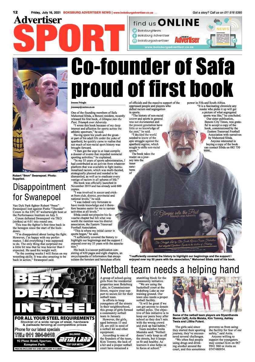 Boksburg Advertiser 16 July 2021 page 12