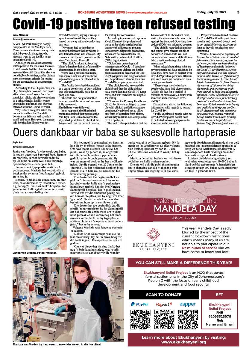 Boksburg Advertiser 16 July 2021 page 3