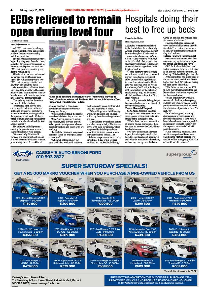 Boksburg Advertiser 16 July 2021 page 4