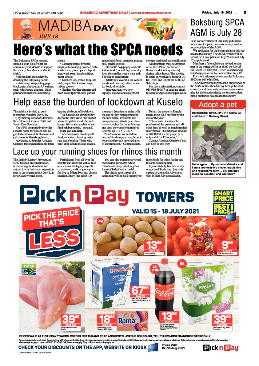 Boksburg Advertiser 16 July 2021 page 5