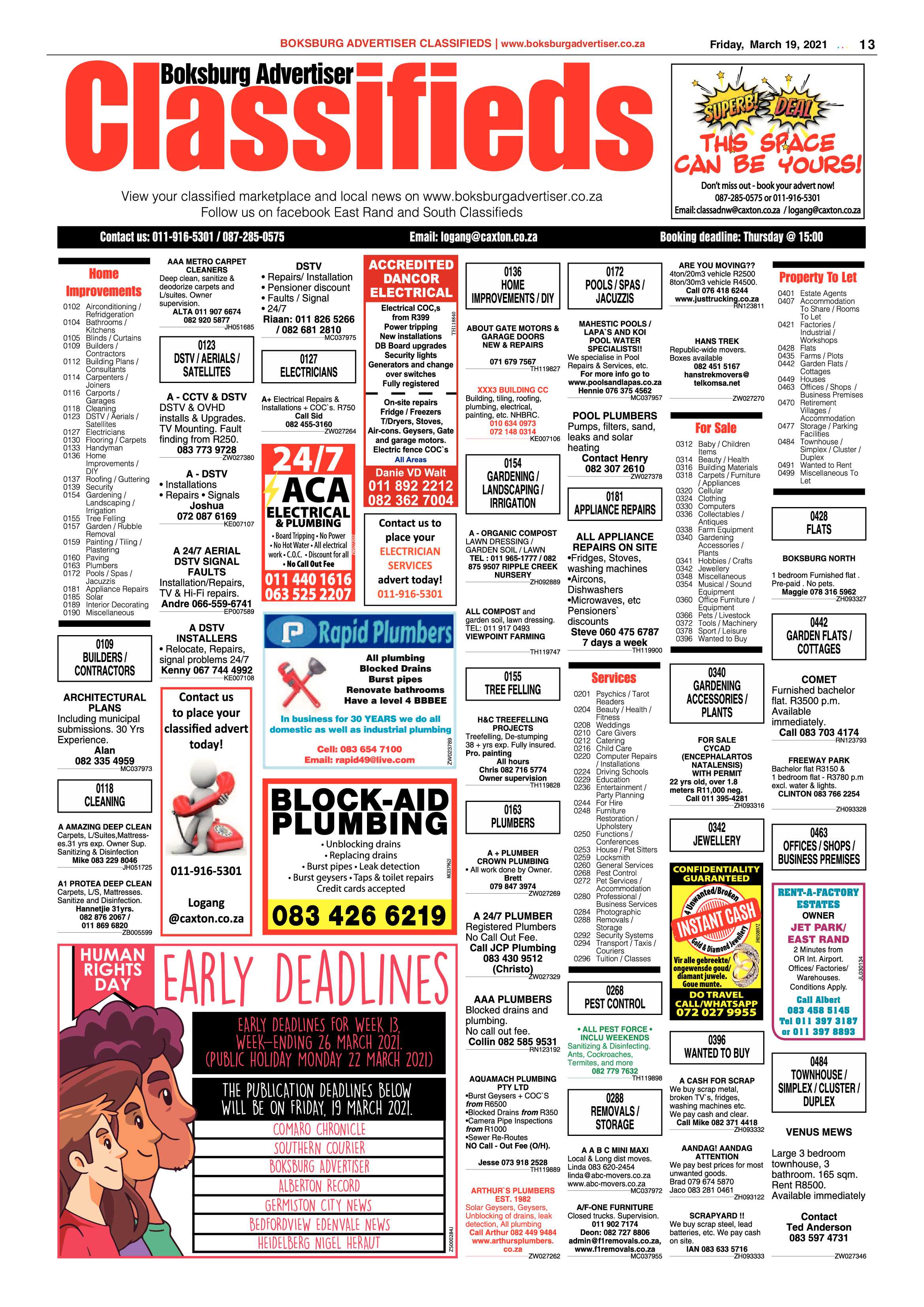Boksburg Advertiser 16 March 2021 page 13