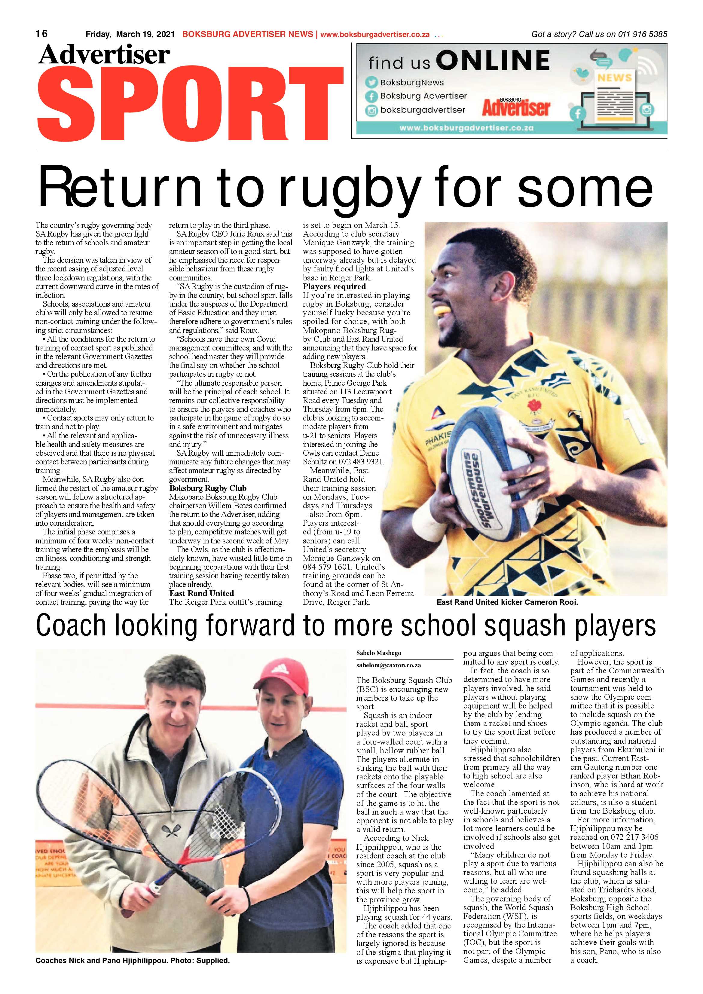 Boksburg Advertiser 16 March 2021 page 16