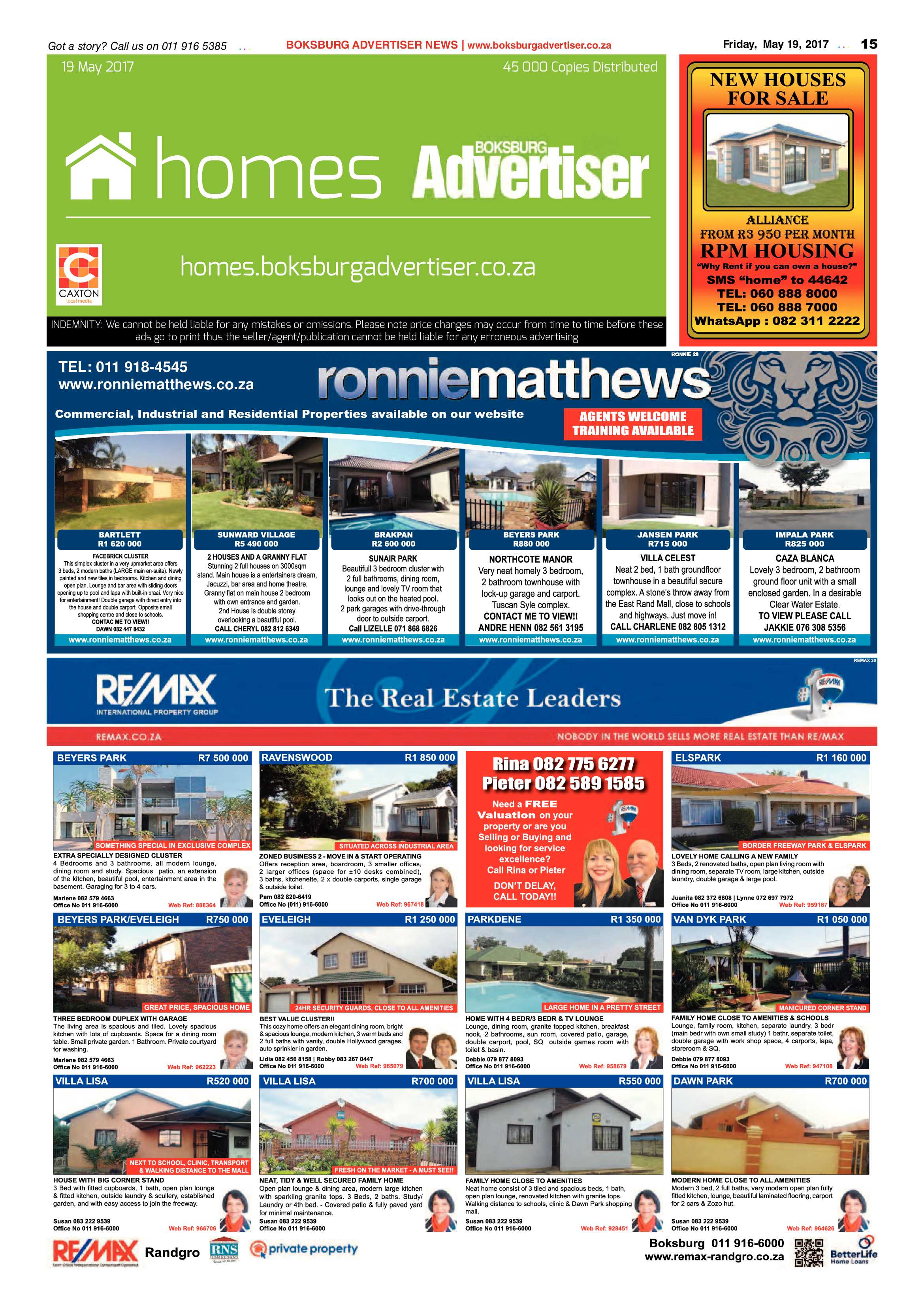 Boksburg Advertiser 16 May 2017 page 15