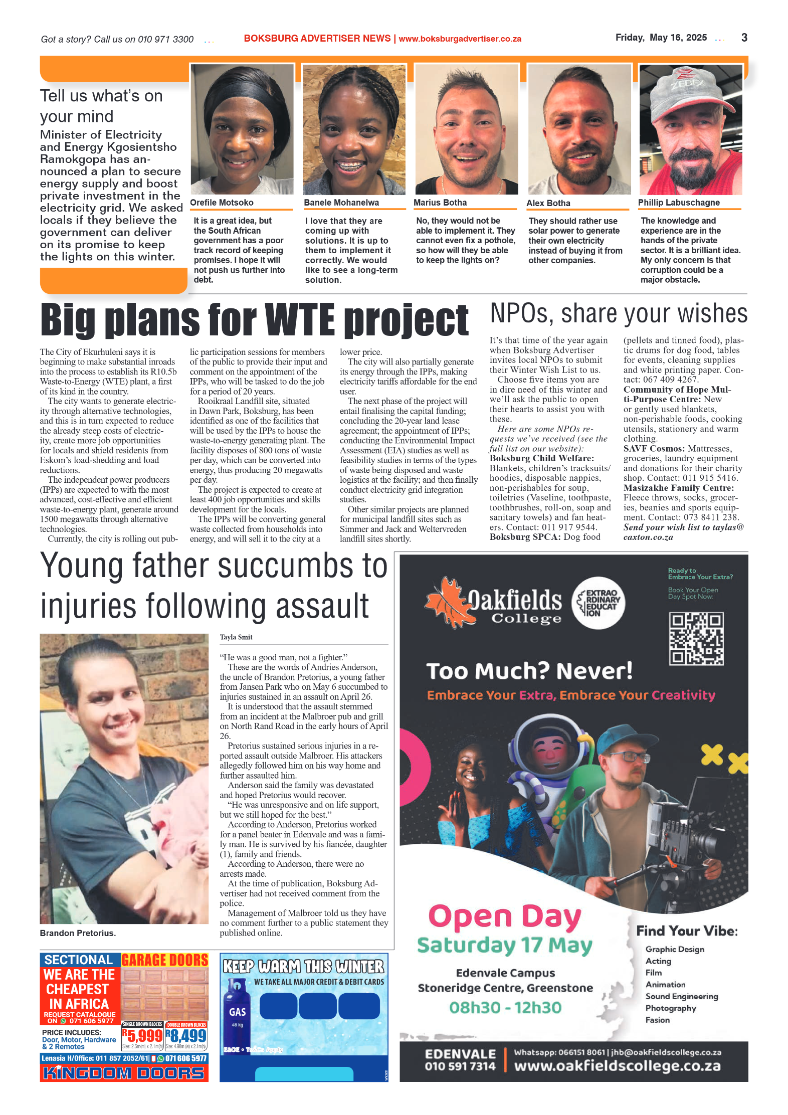 Boksburg Advertiser 16 May 2025 page 5