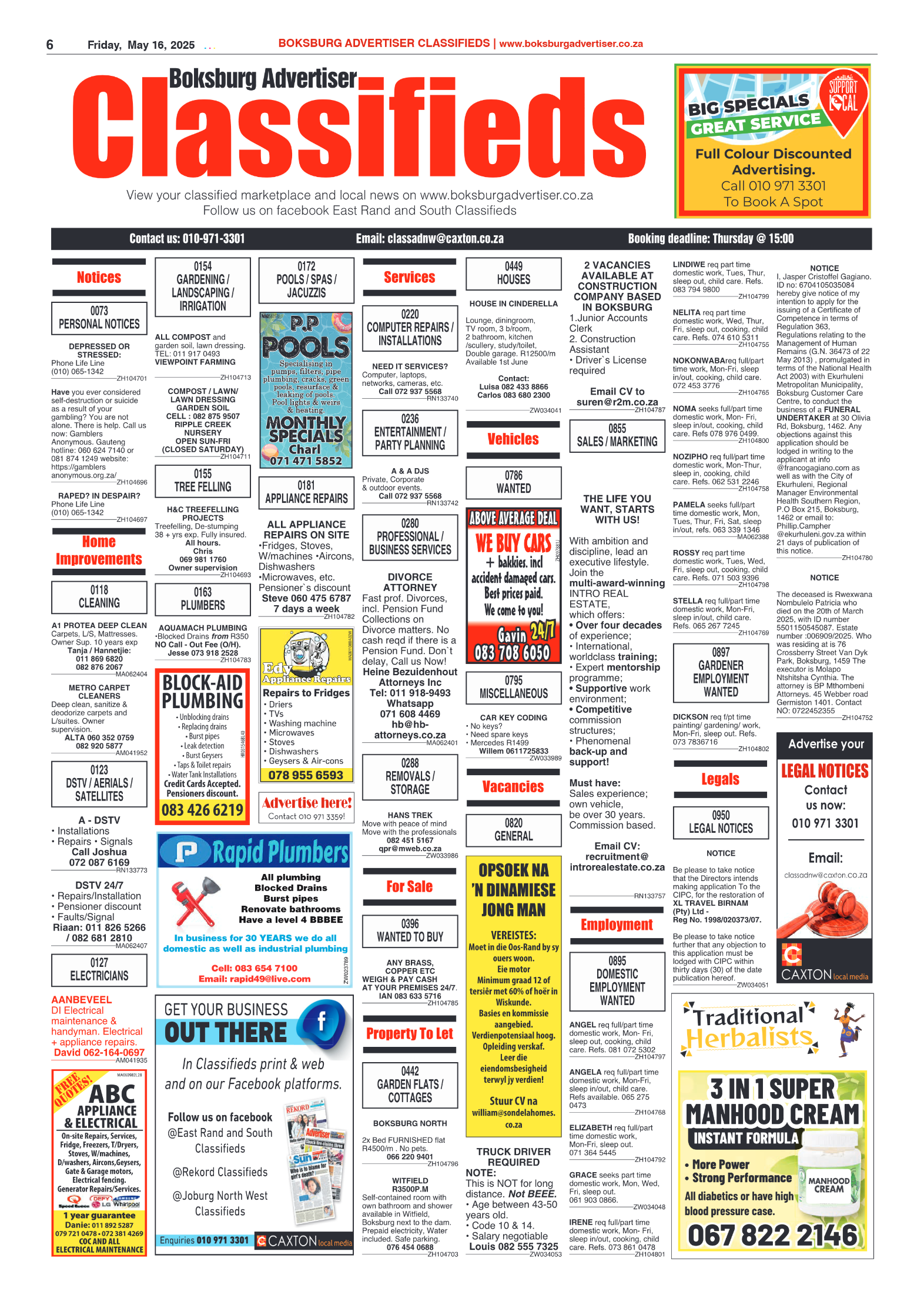 Boksburg Advertiser 16 May 2025 page 8