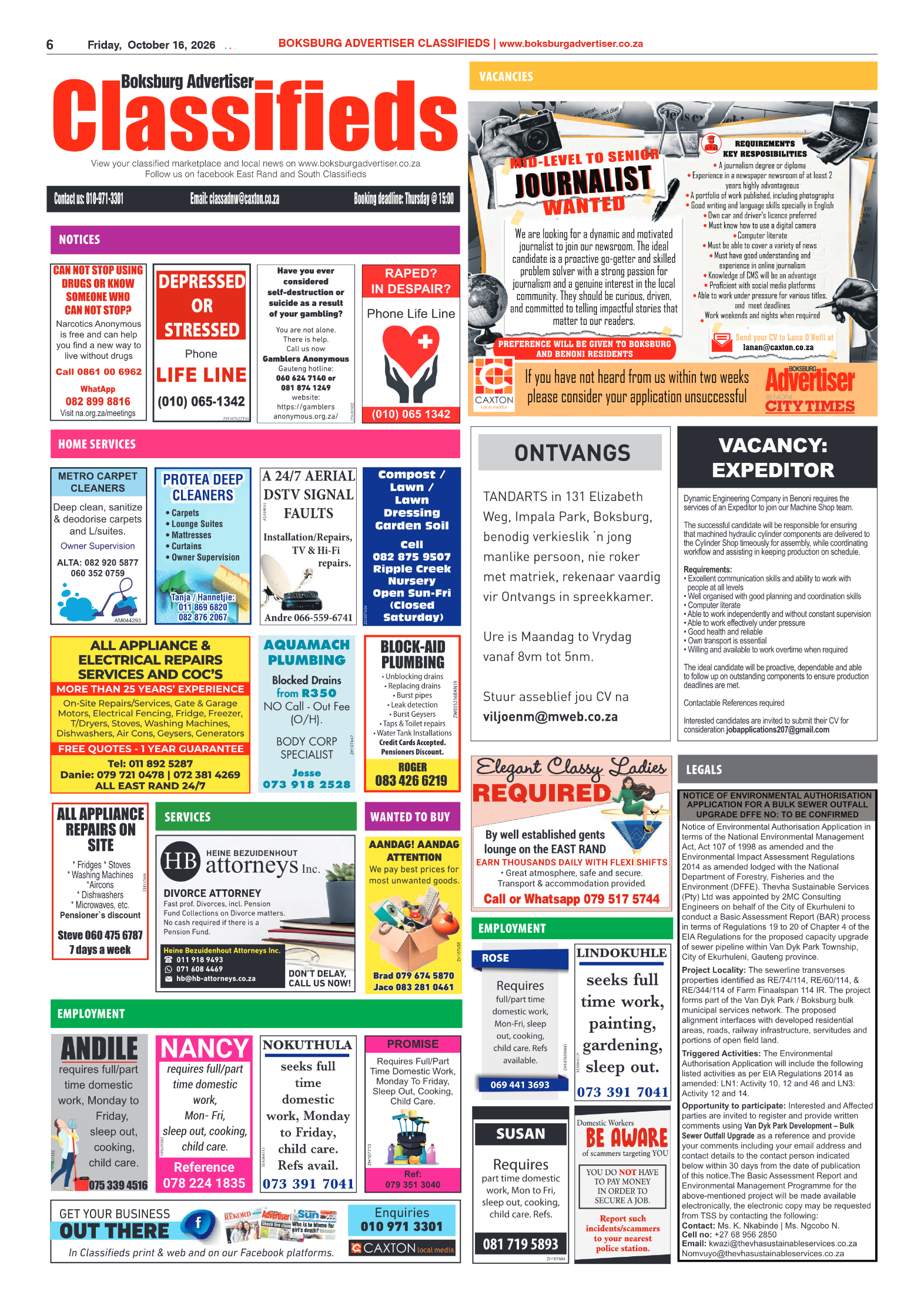 Boksburg Advertiser 16 October 2026 page 6