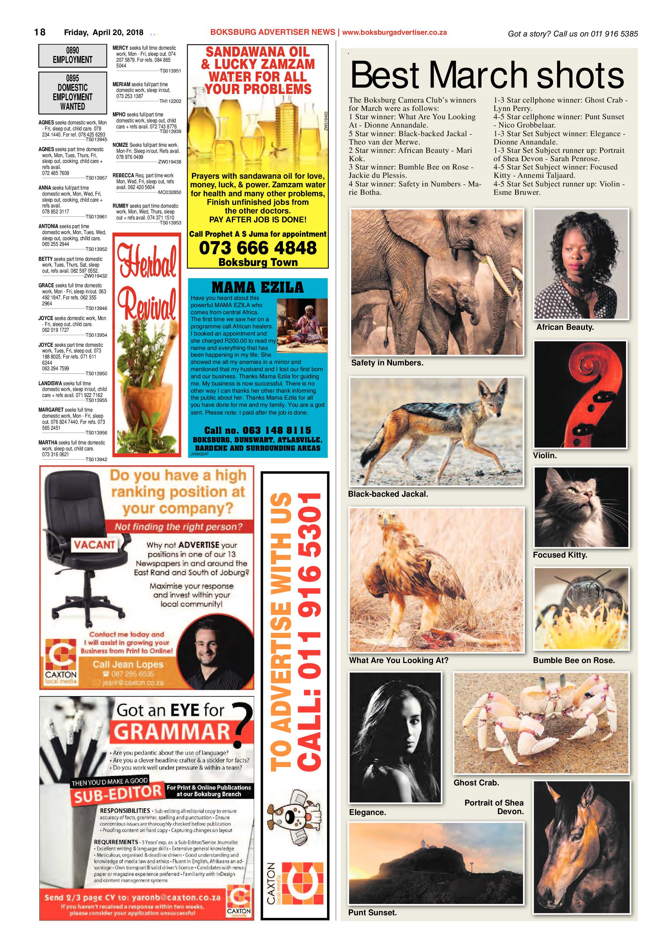 Boksburg Advertiser 17 April 2018 page 18