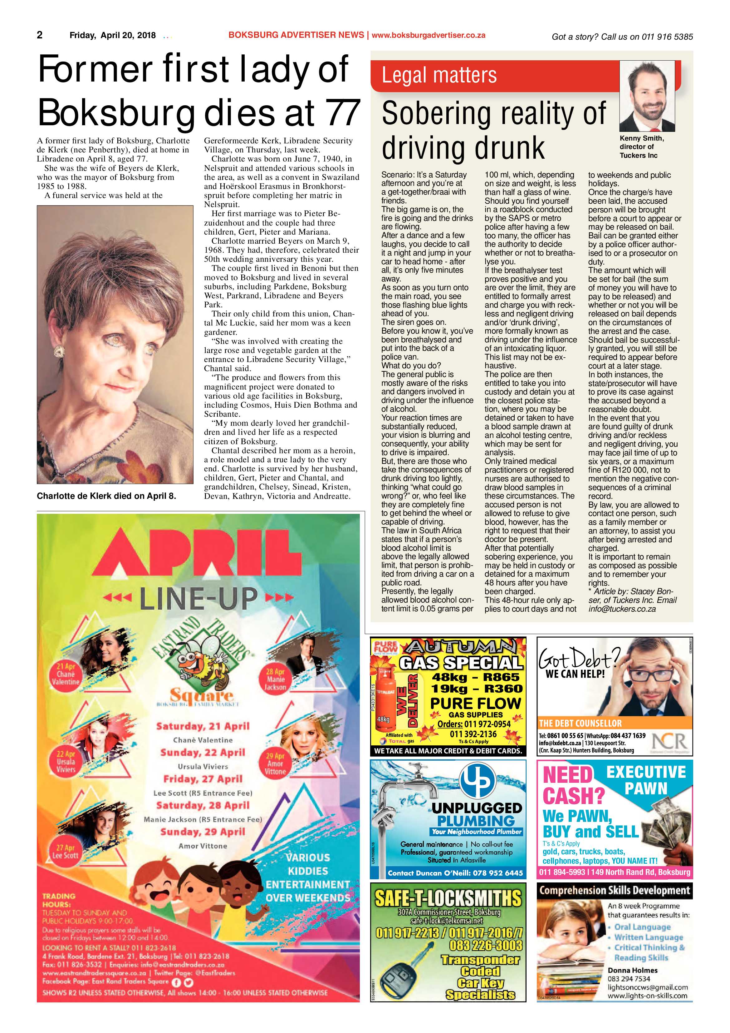 Boksburg Advertiser 17 April 2018 page 2