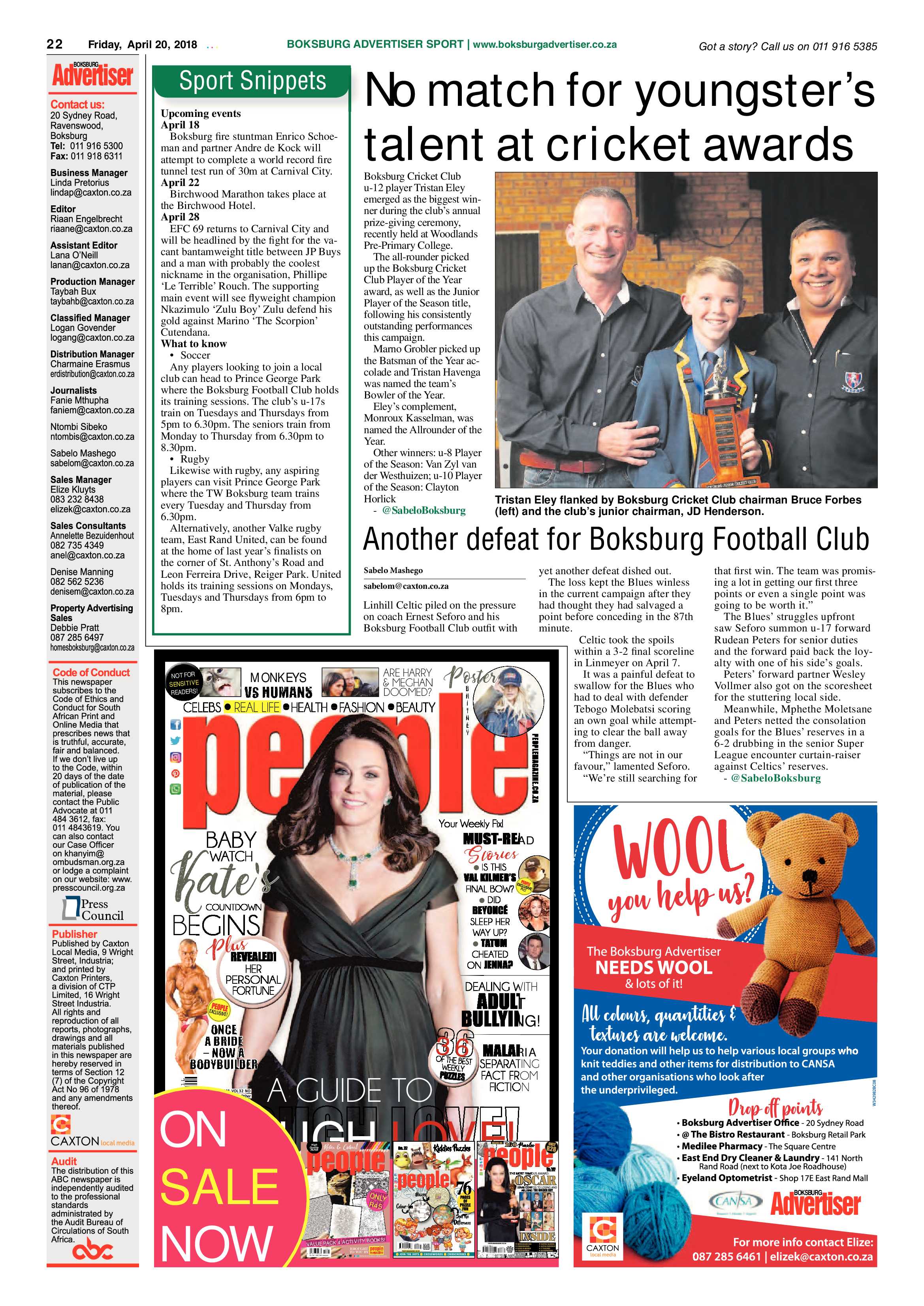 Boksburg Advertiser 17 April 2018 page 22
