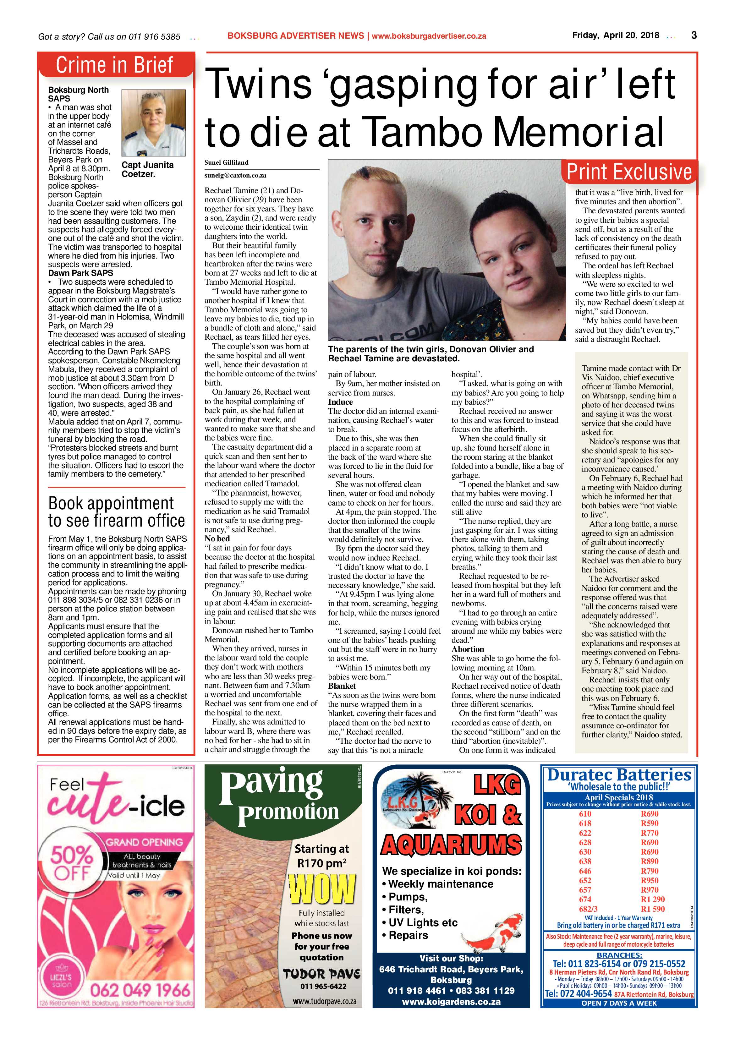 Boksburg Advertiser 17 April 2018 page 3