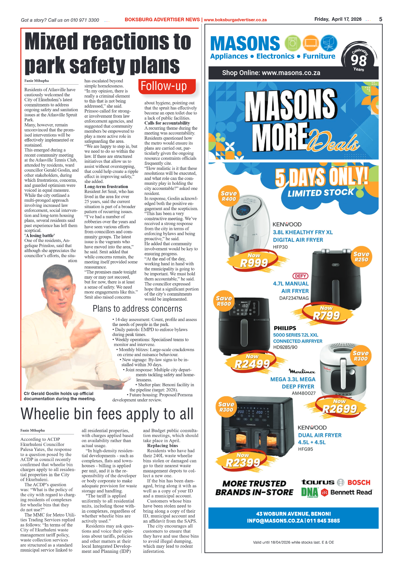 Boksburg Advertiser 17 April 2026 page 5
