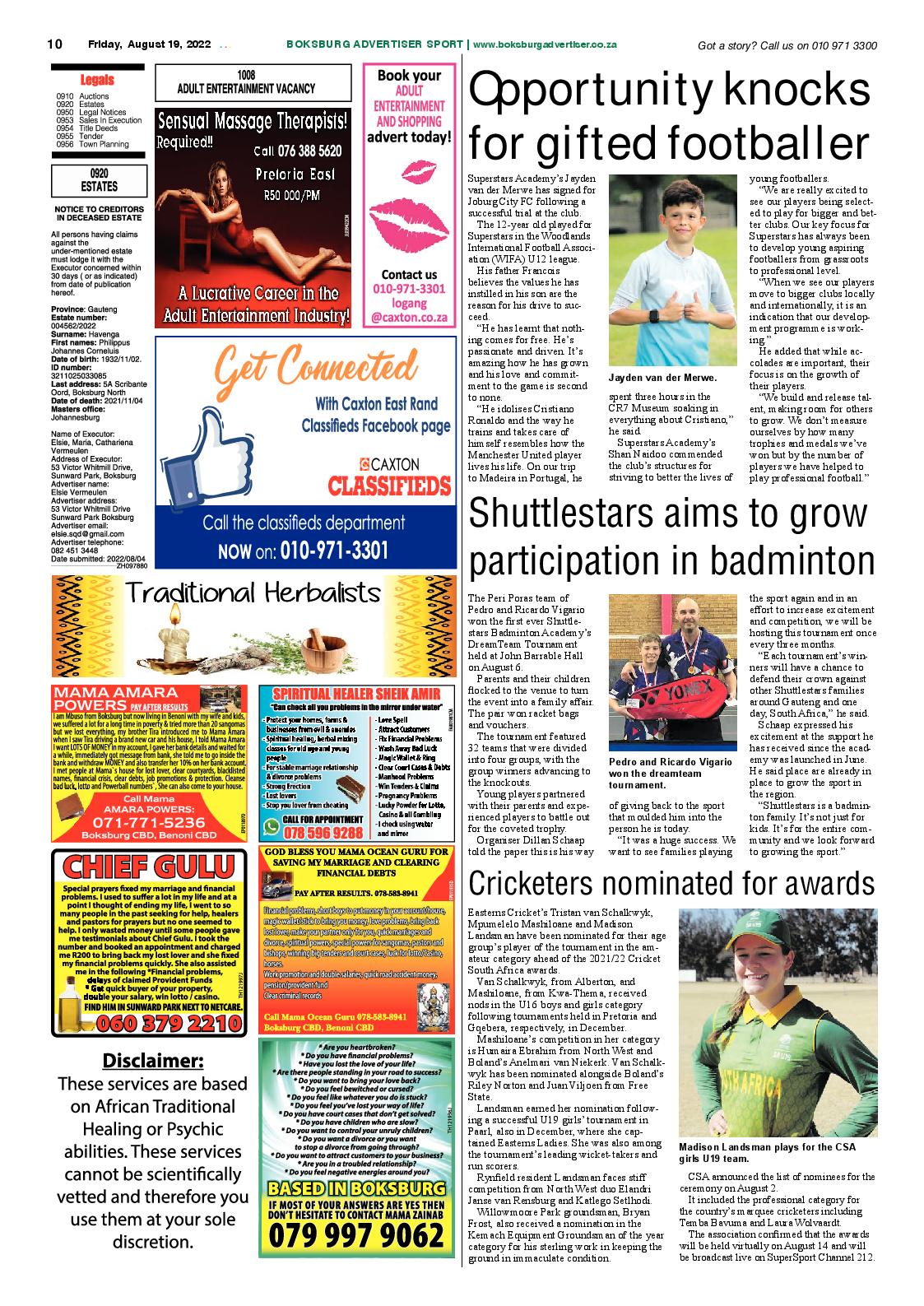 Boksburg Advertiser 17 August 2022 page 10