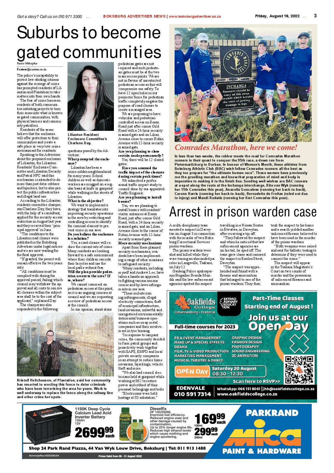 Boksburg Advertiser 17 August 2022 page 3