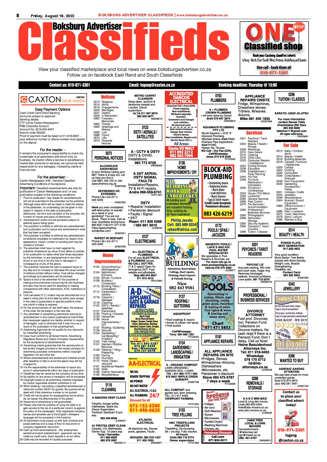Boksburg Advertiser 17 August 2022 page 8