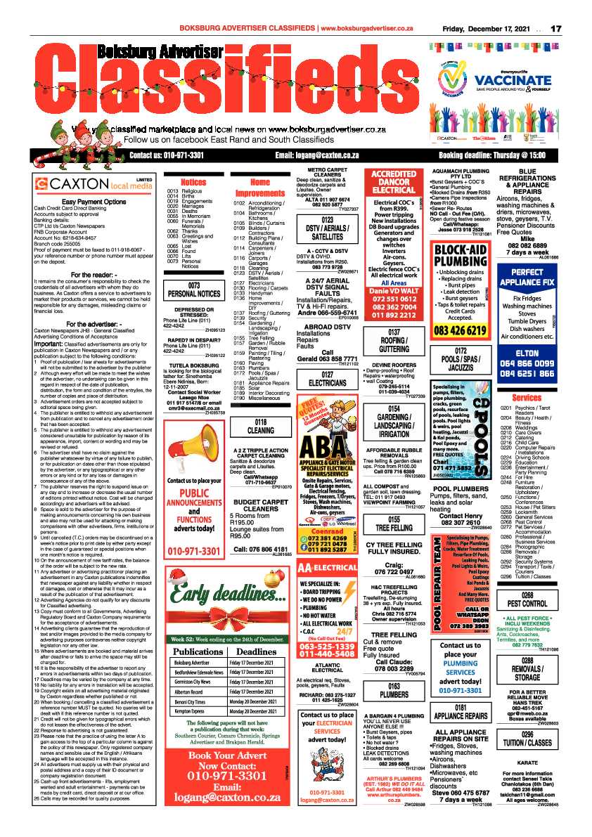 Boksburg Advertiser 17 December 2021 page 19