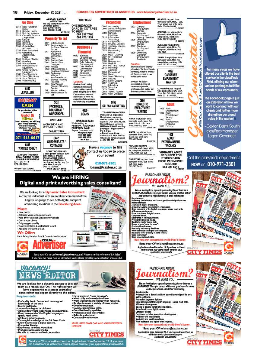 Boksburg Advertiser 17 December 2021 page 20