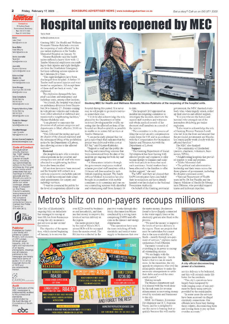Boksburg Advertiser 17 February 2023 page 2