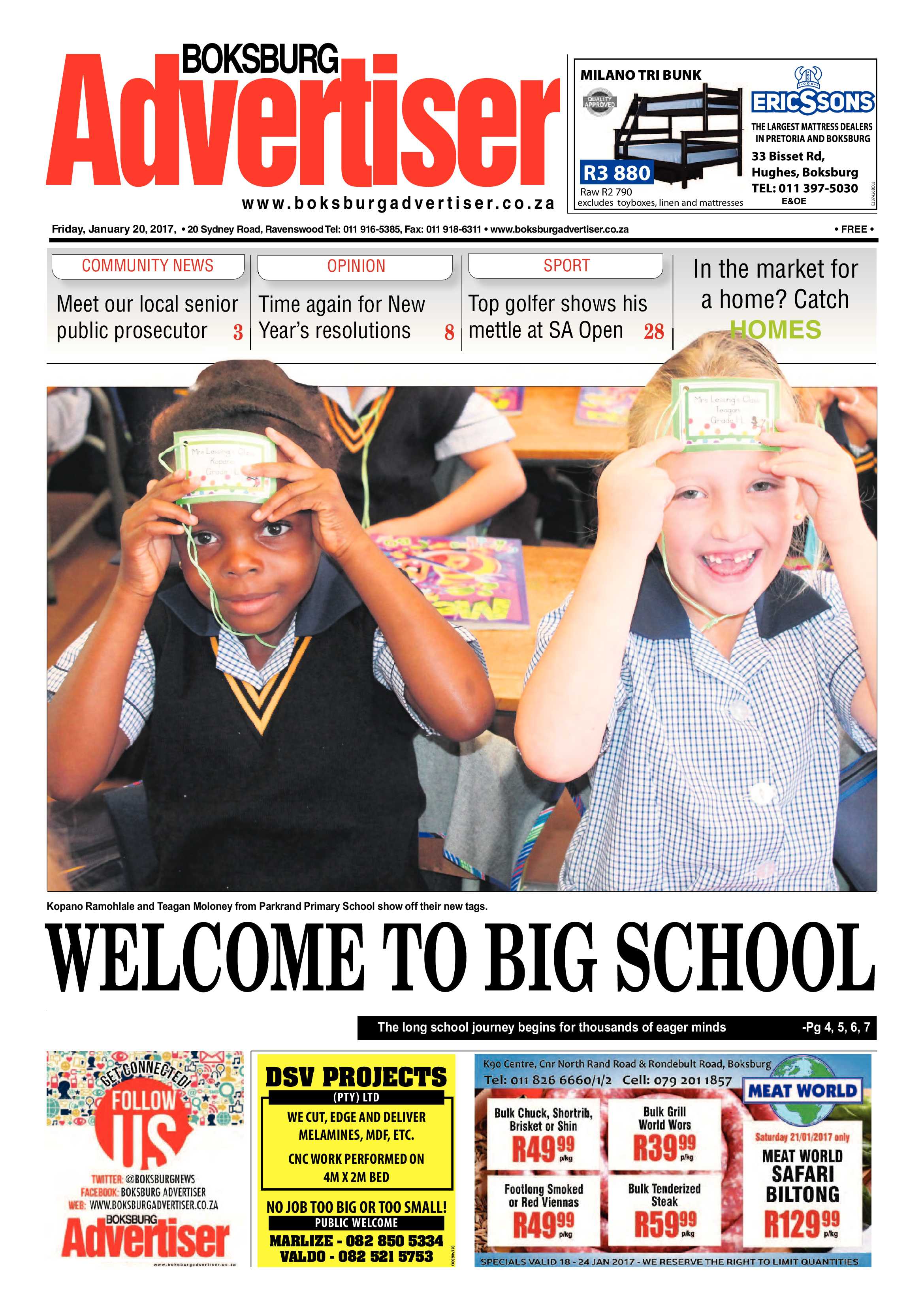 Boksburg Advertiser 17 January 2017 page 1