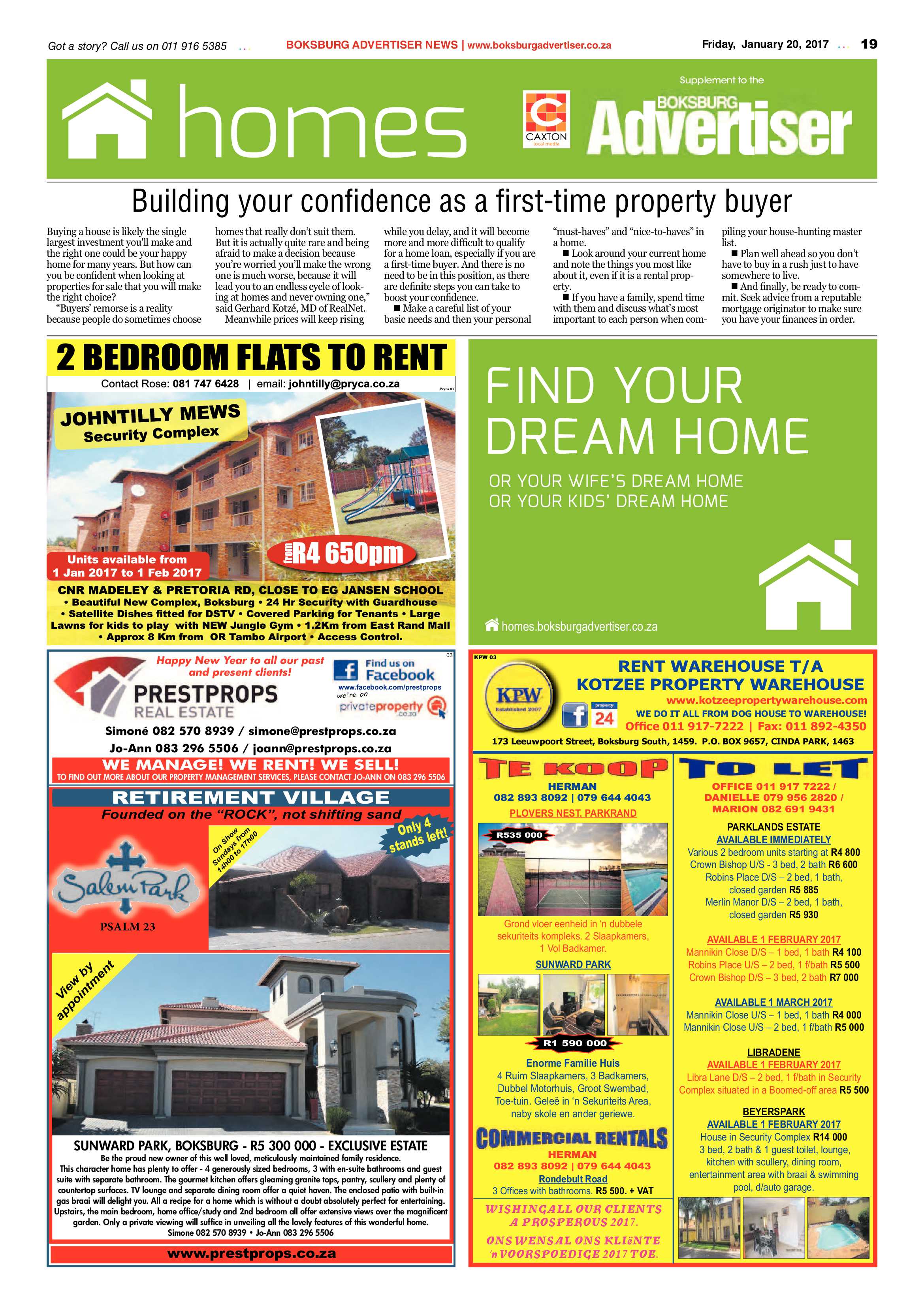 Boksburg Advertiser 17 January 2017 page 19