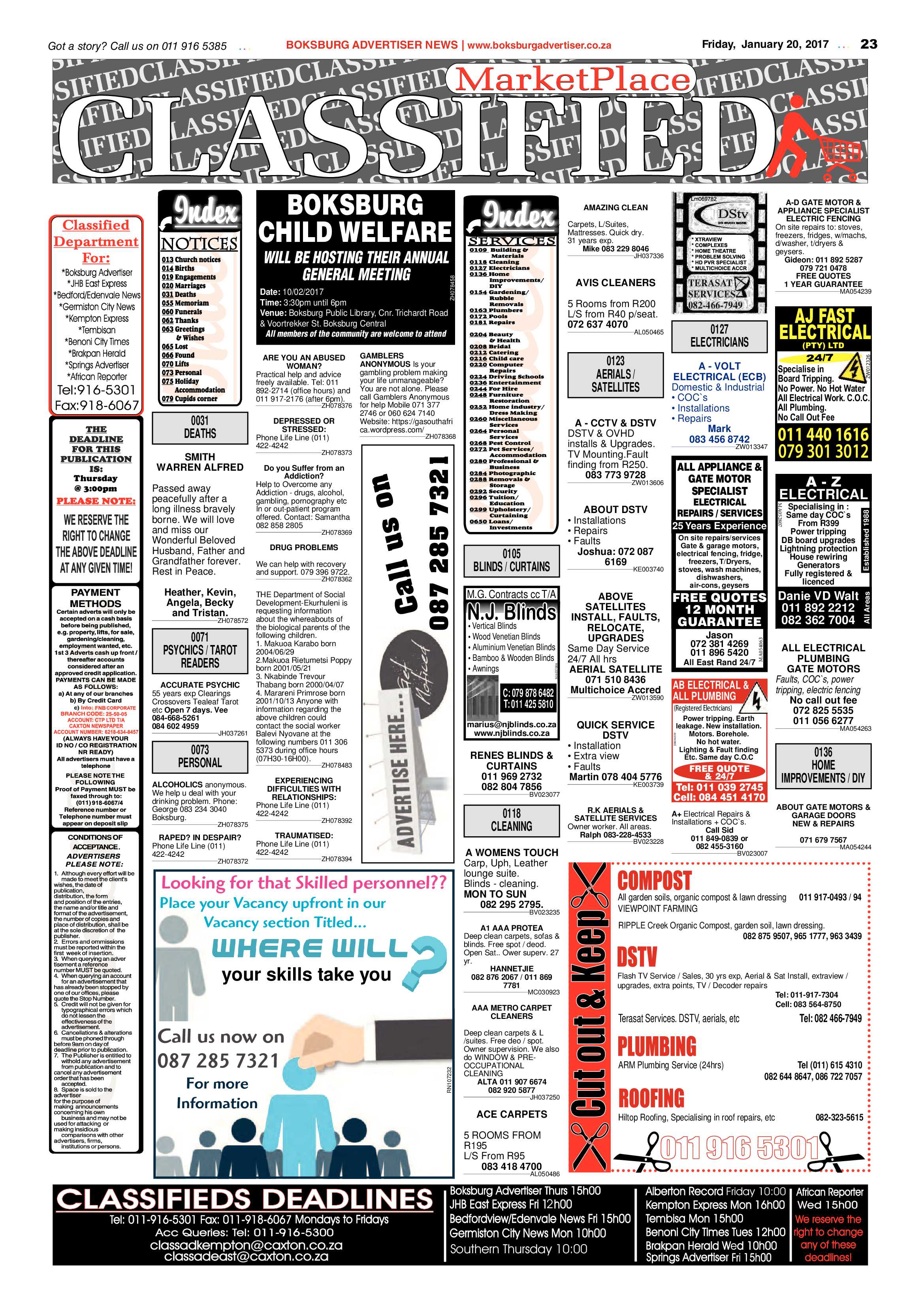 Boksburg Advertiser 17 January 2017 page 23