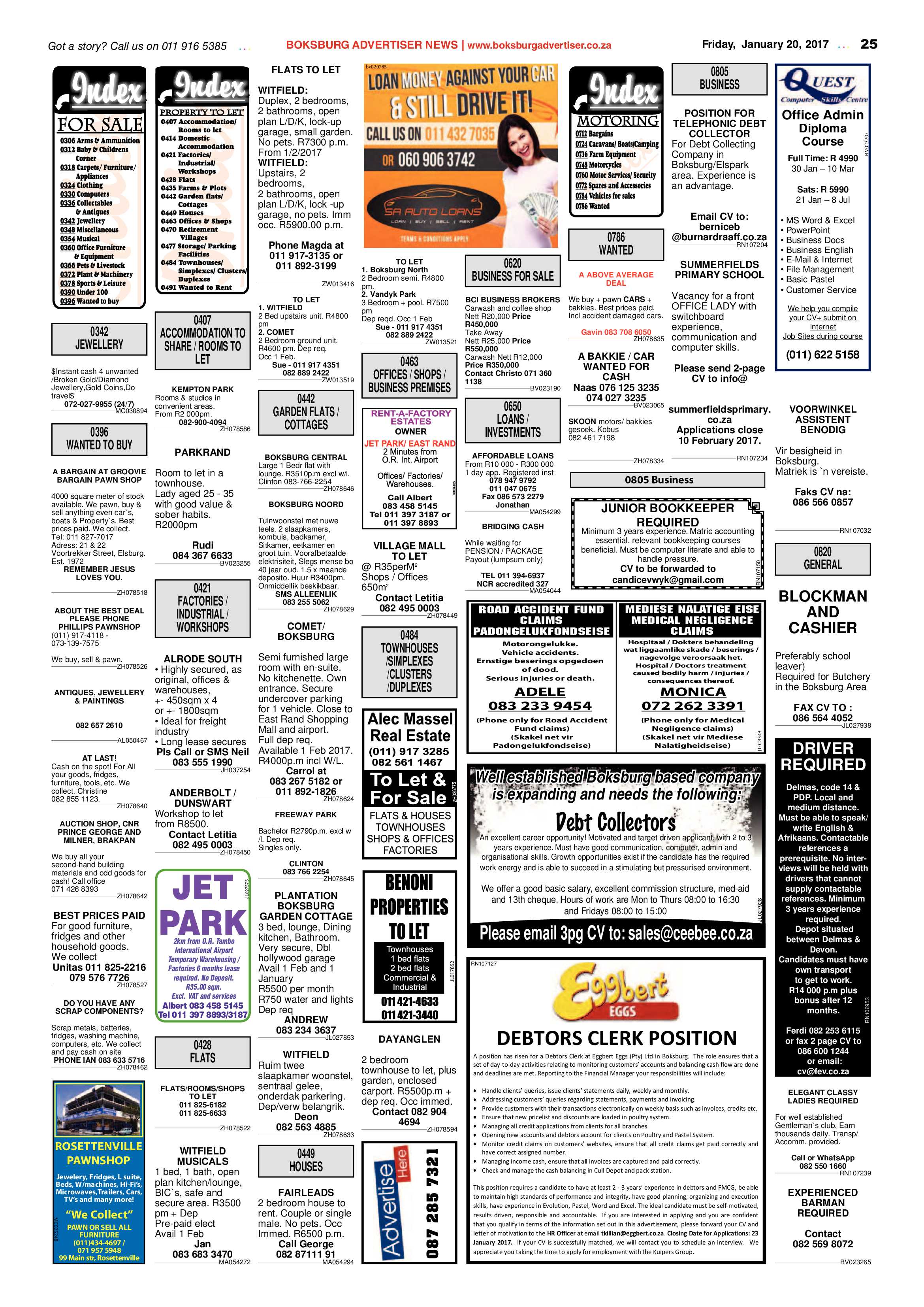 Boksburg Advertiser 17 January 2017 page 25