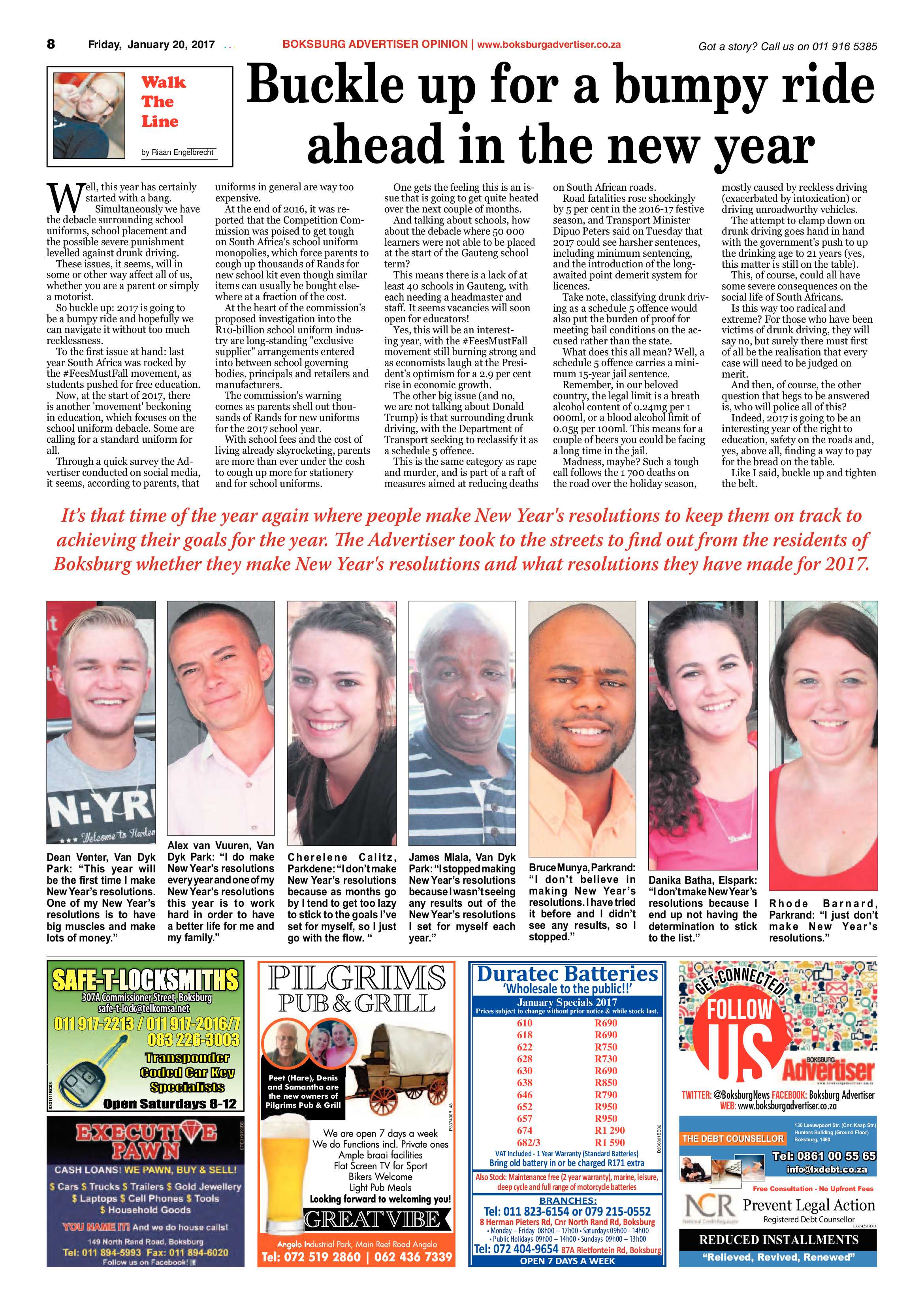 Boksburg Advertiser 17 January 2017 page 8