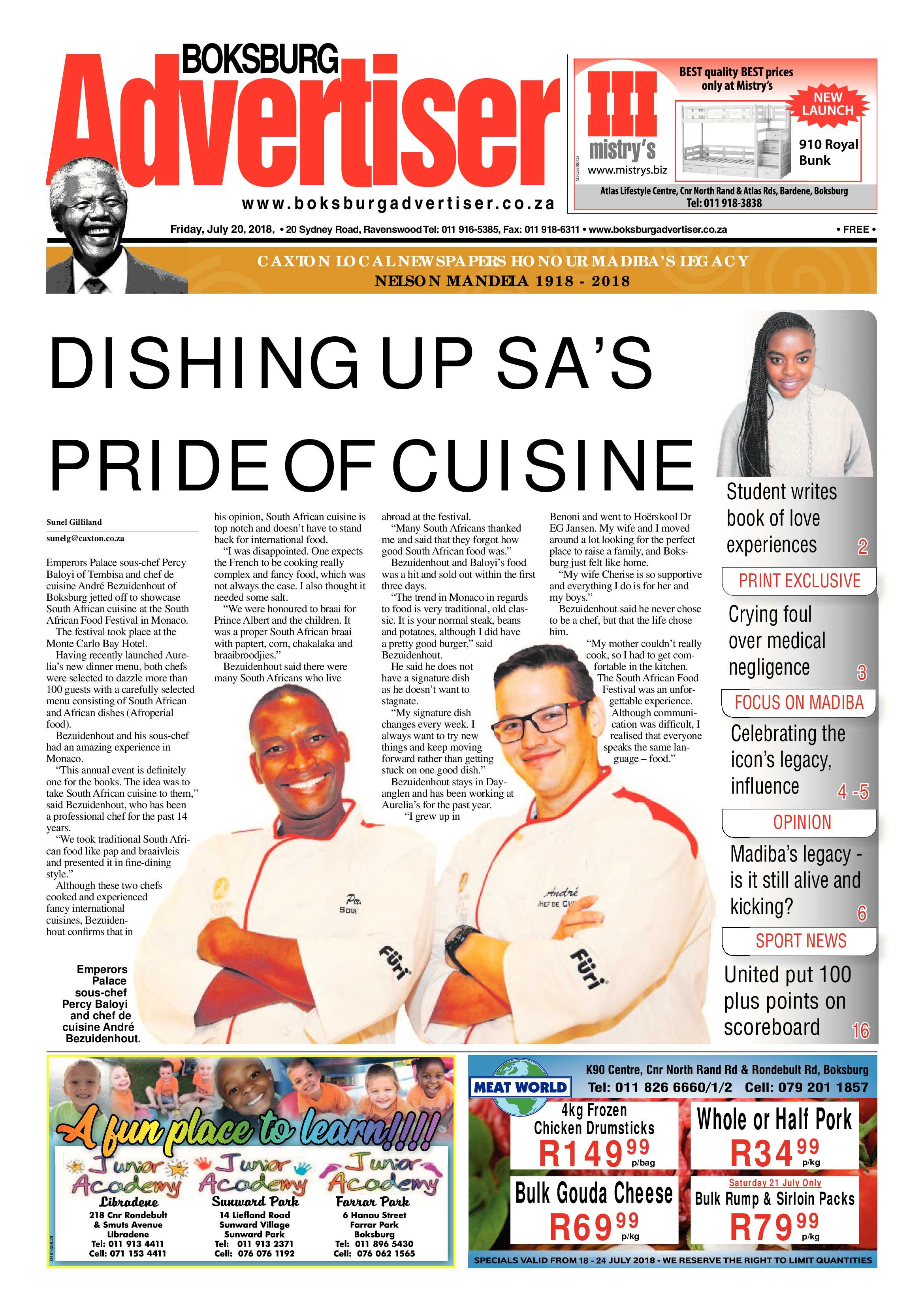 Boksburg Advertiser 17 July 2018 page 1