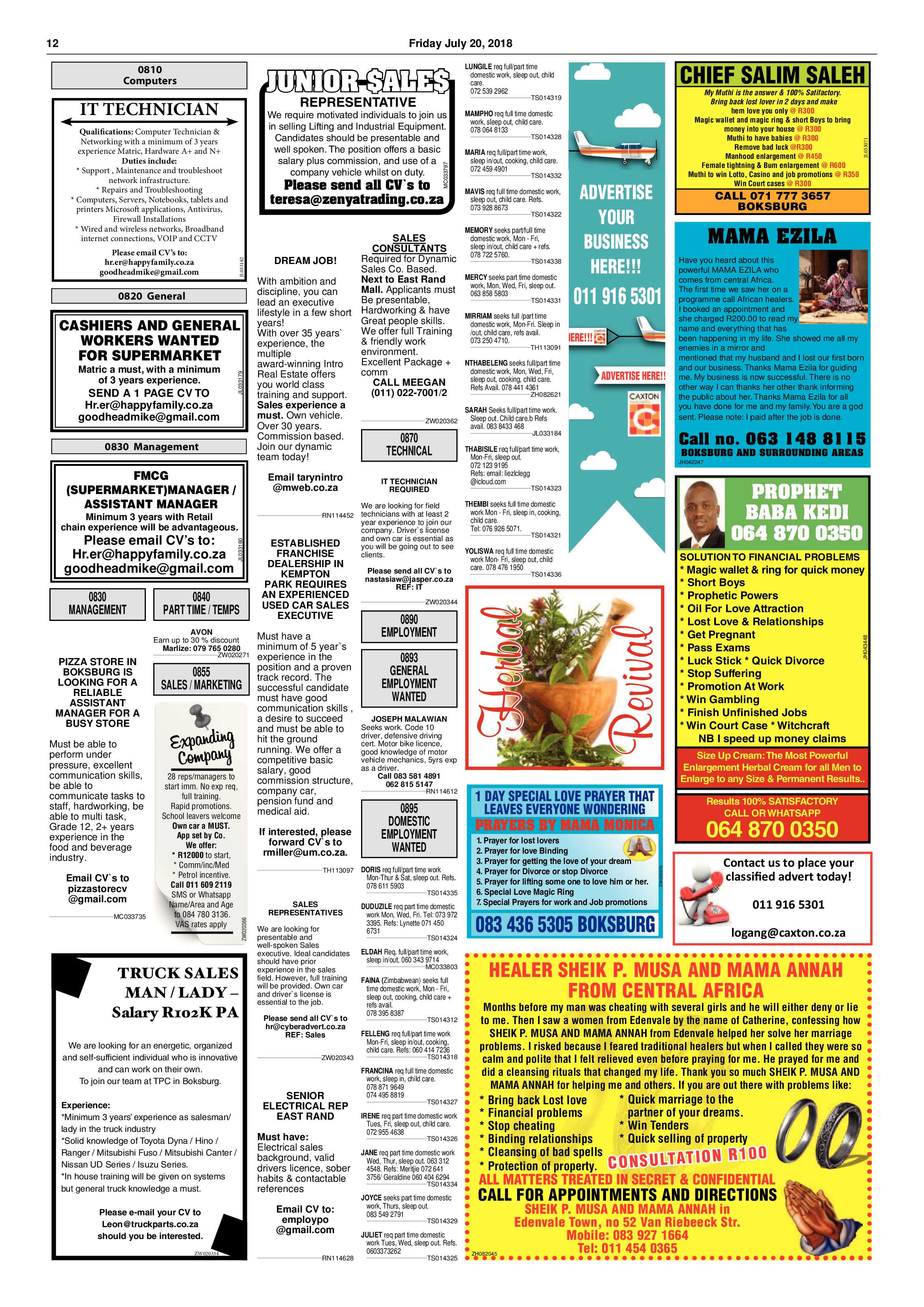 Boksburg Advertiser 17 July 2018 page 12