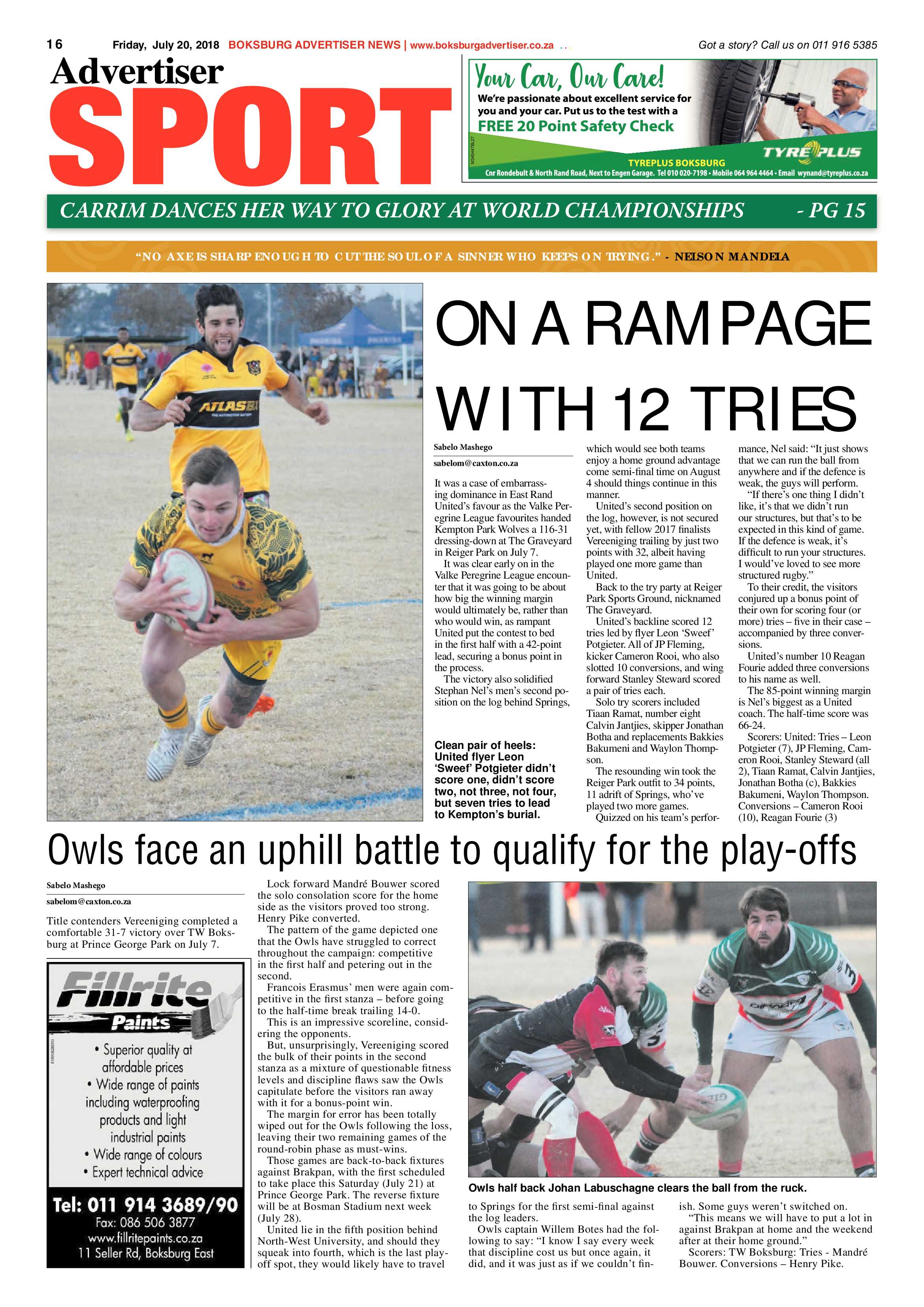 Boksburg Advertiser 17 July 2018 page 16