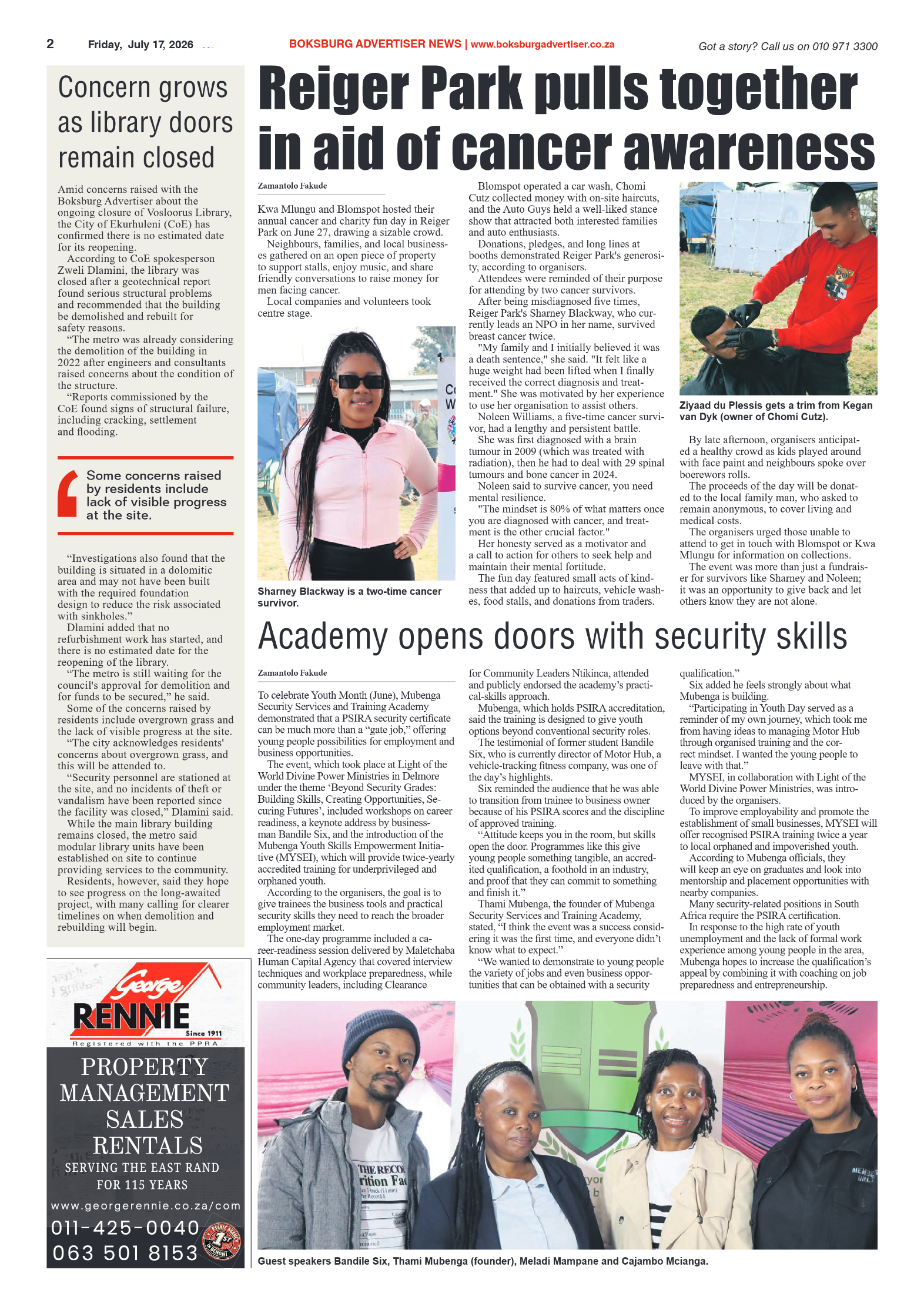 Boksburg Advertiser 17 July 2026 page 2