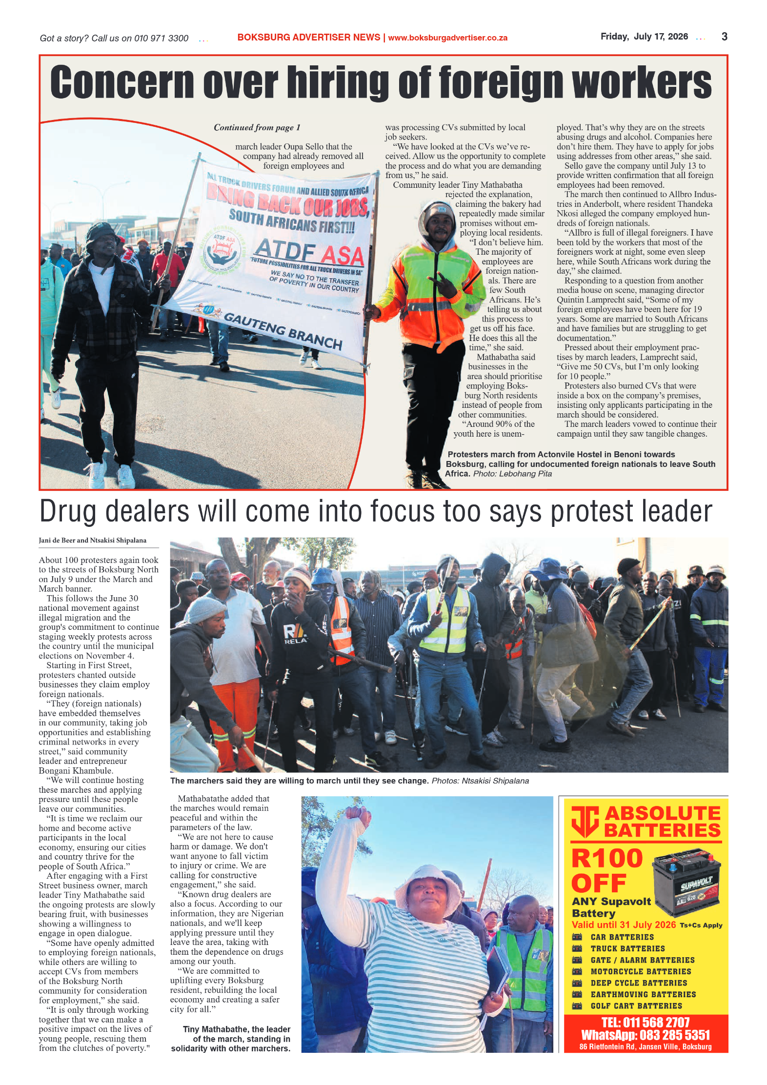 Boksburg Advertiser 17 July 2026 page 3