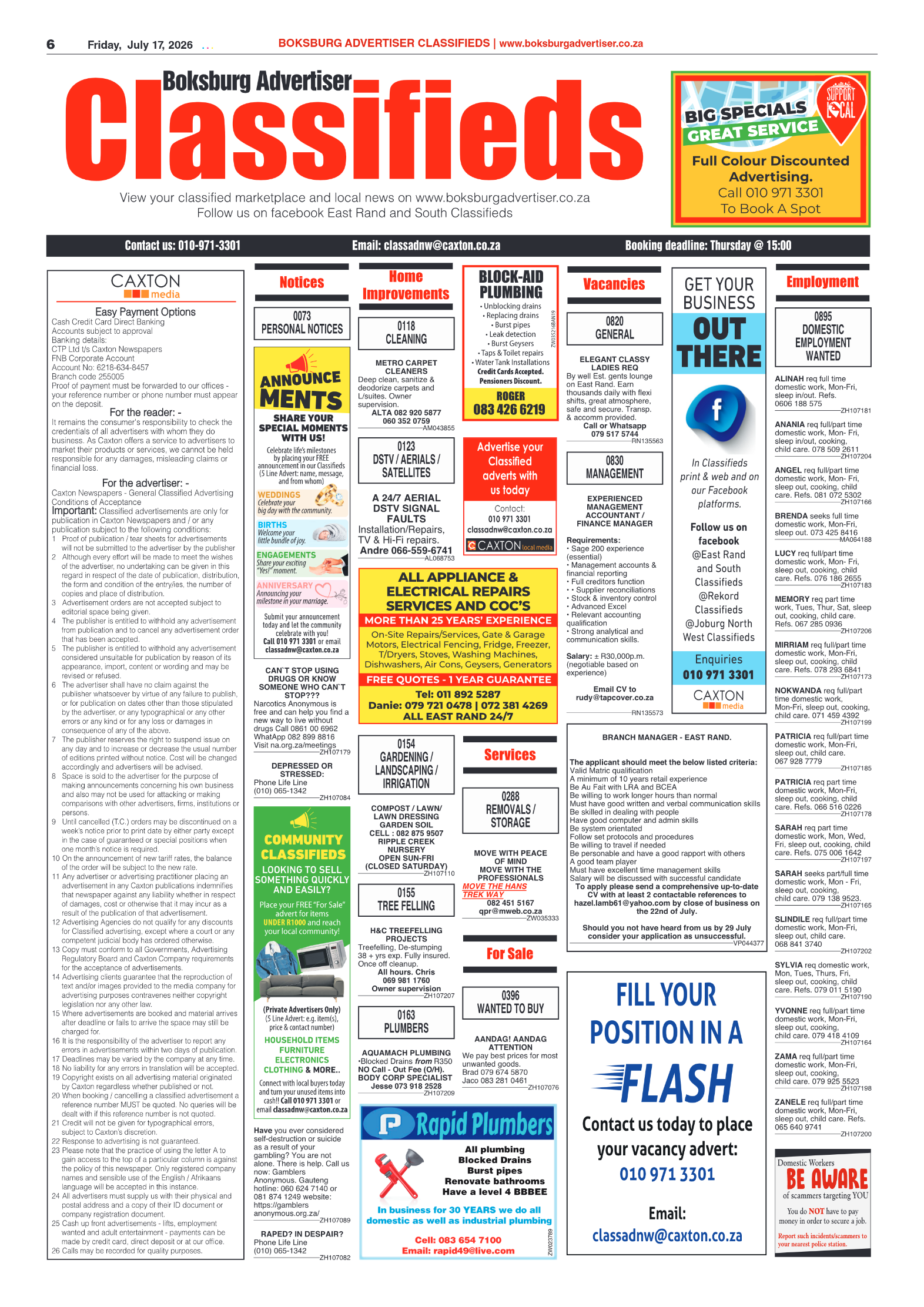 Boksburg Advertiser 17 July 2026 page 6