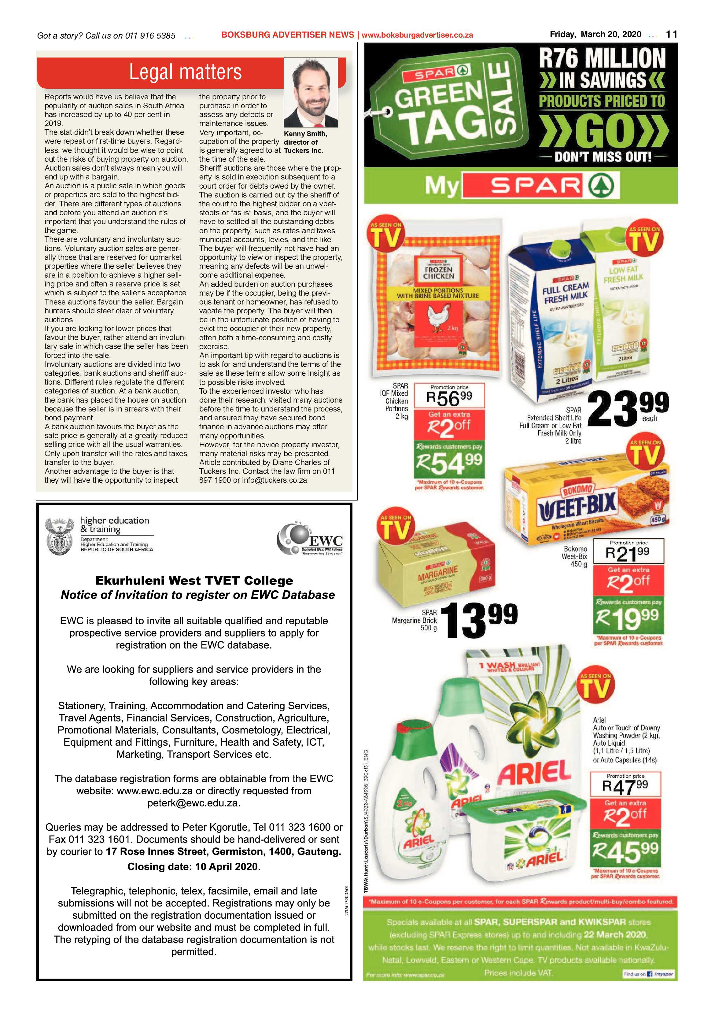Boksburg Advertiser 17 March 2020 page 11